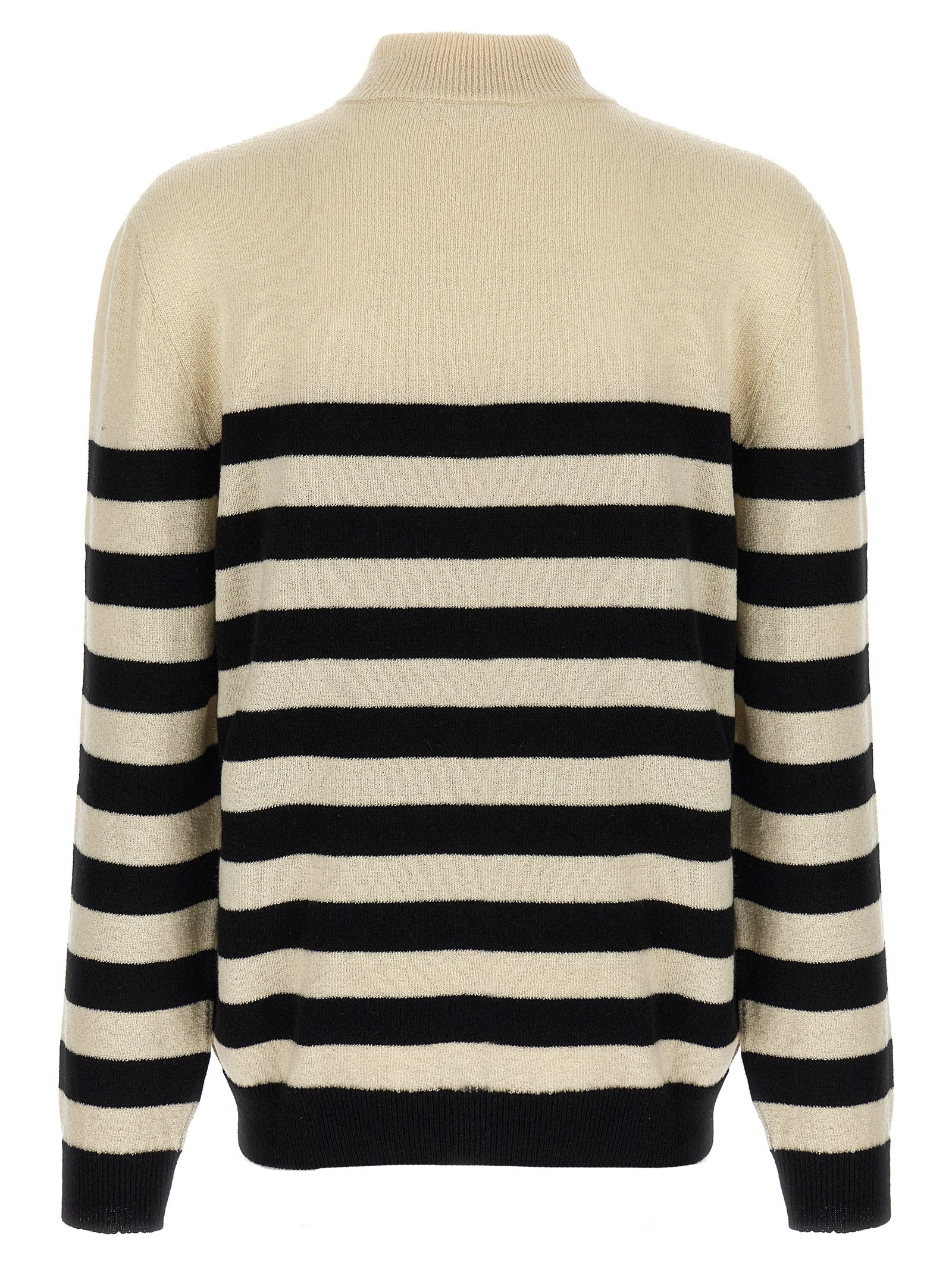 Balmain Bicolor Πλεκτό από μαλλί σε Λευκό και Μαύρο