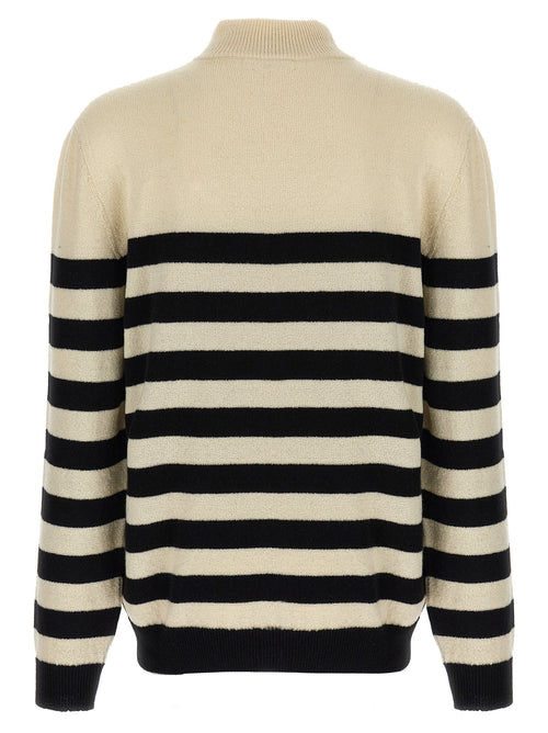 Balmain Bicolor Πλεκτό από μαλλί σε Λευκό και Μαύρο