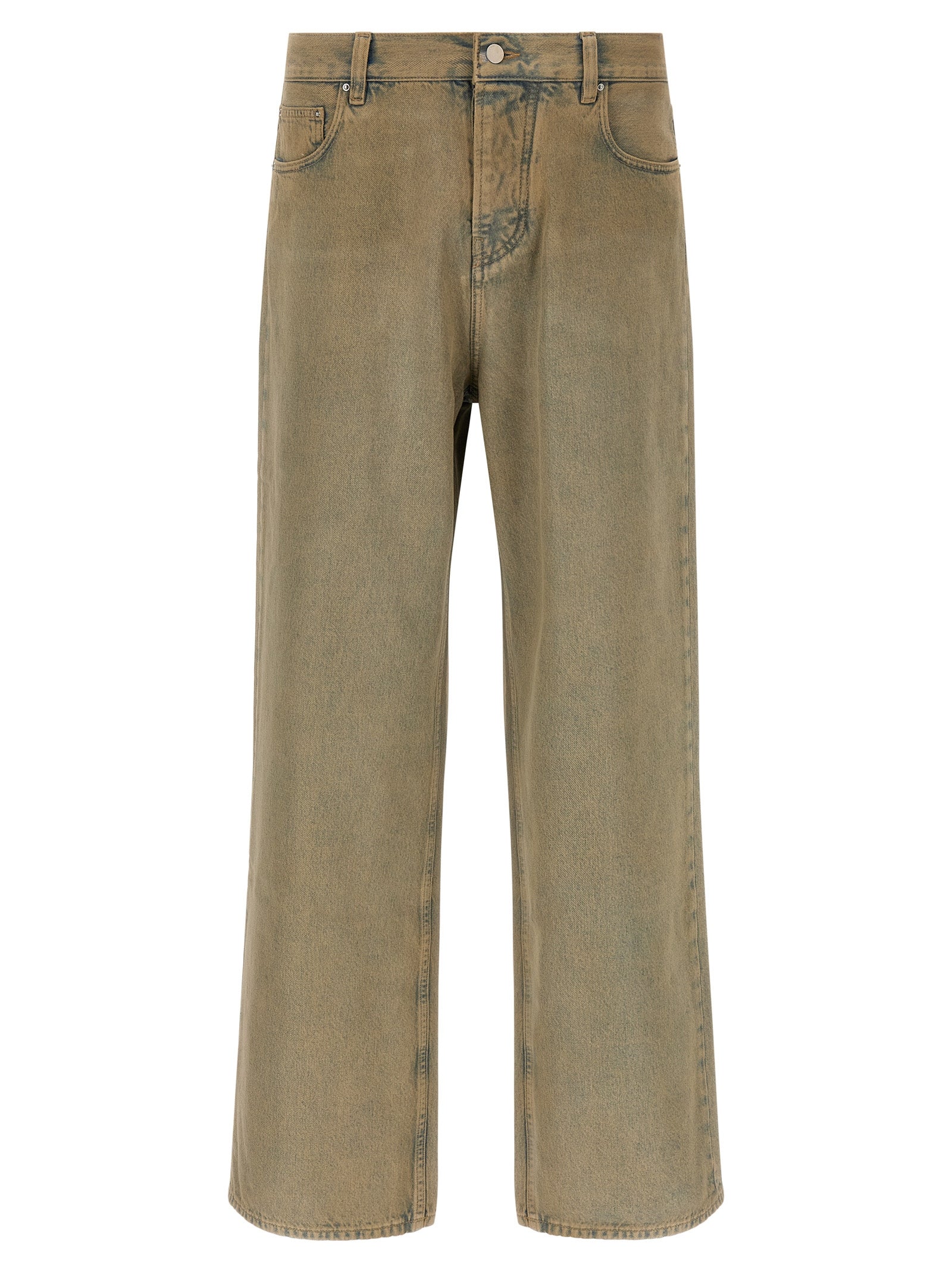 Amiri Βαμβακερά Straight-Leg Jeans σε Μπεζ