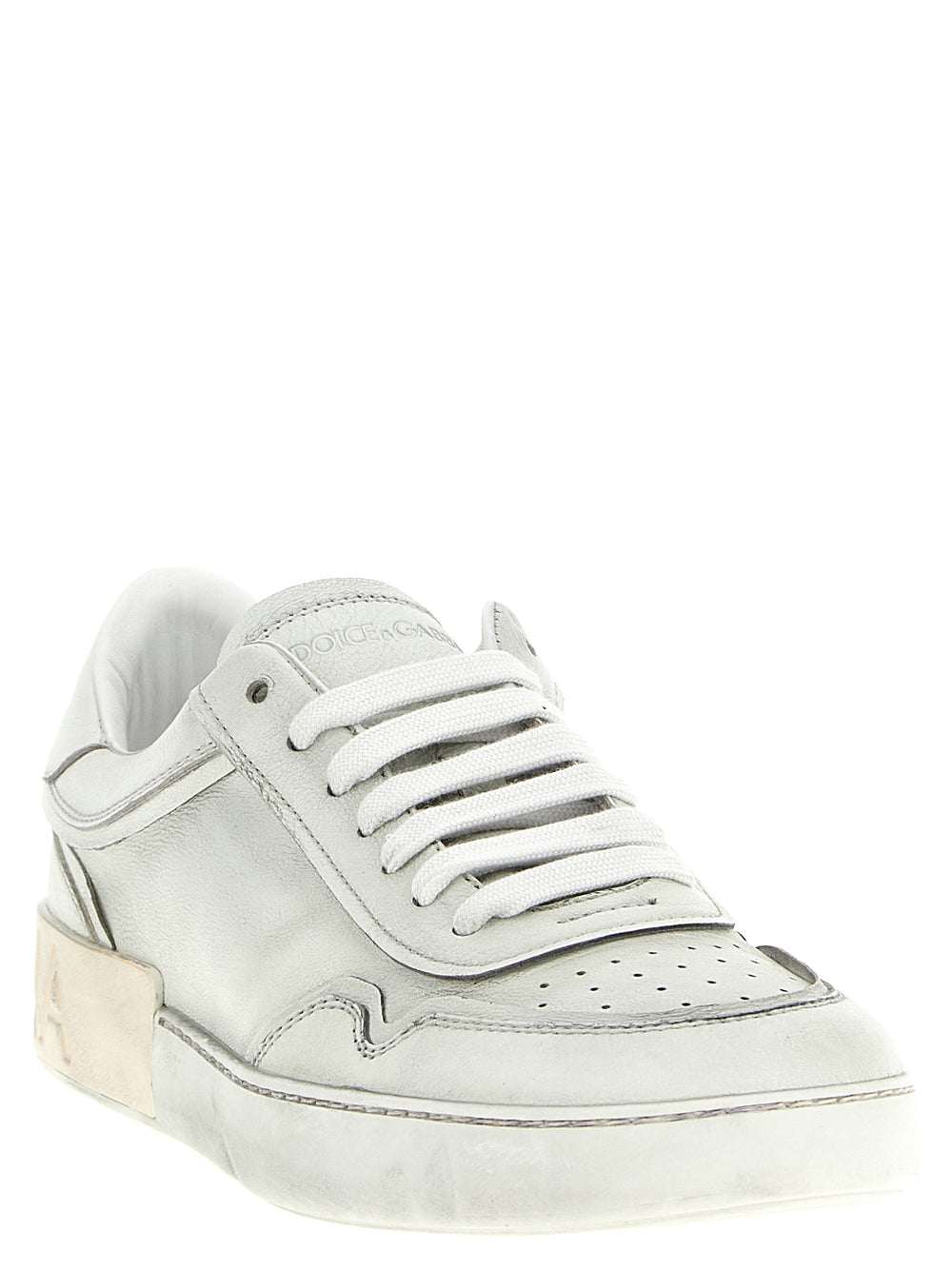 White Lamb Leather Low Top Sneakers