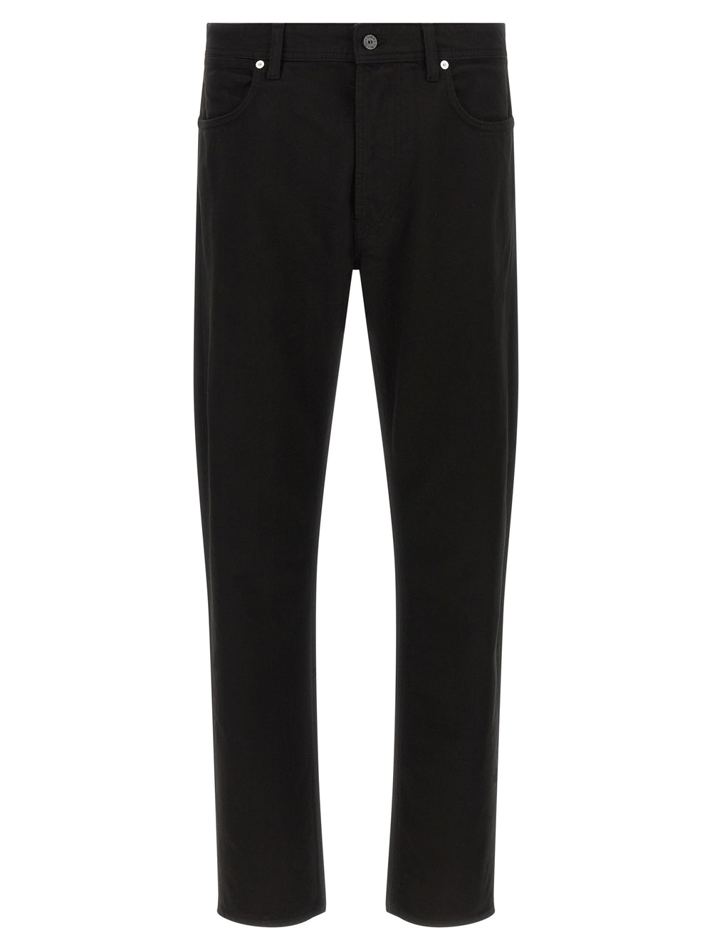 Black Cotton Straight-Leg Jeans