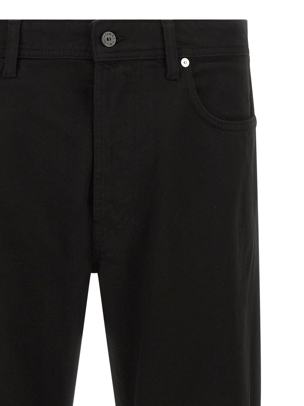 Black Cotton Straight-Leg Jeans