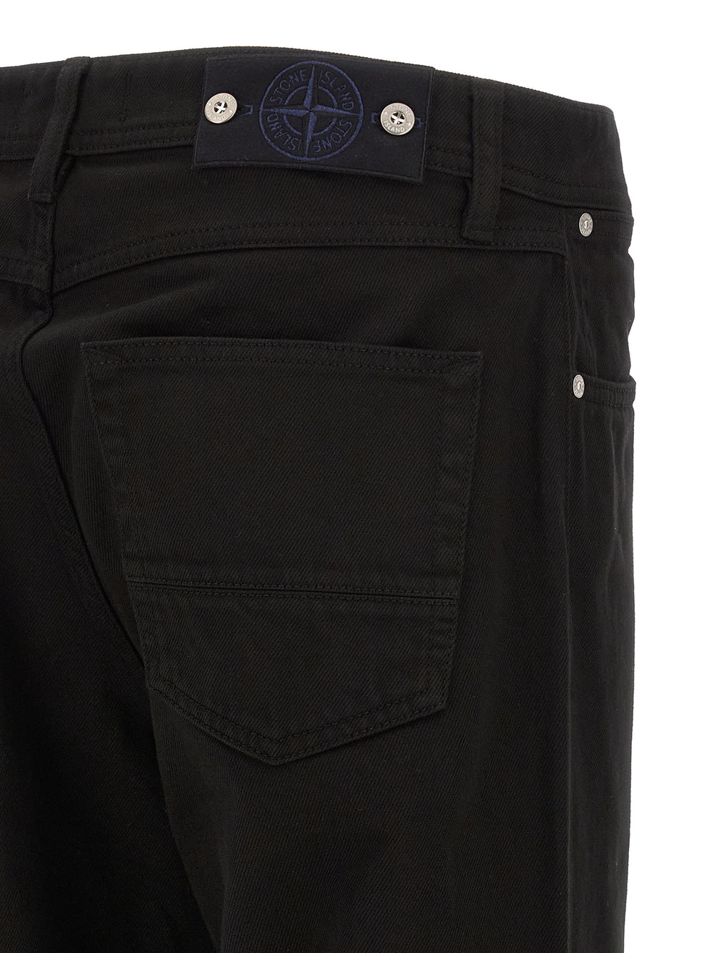 Black Cotton Straight-Leg Jeans