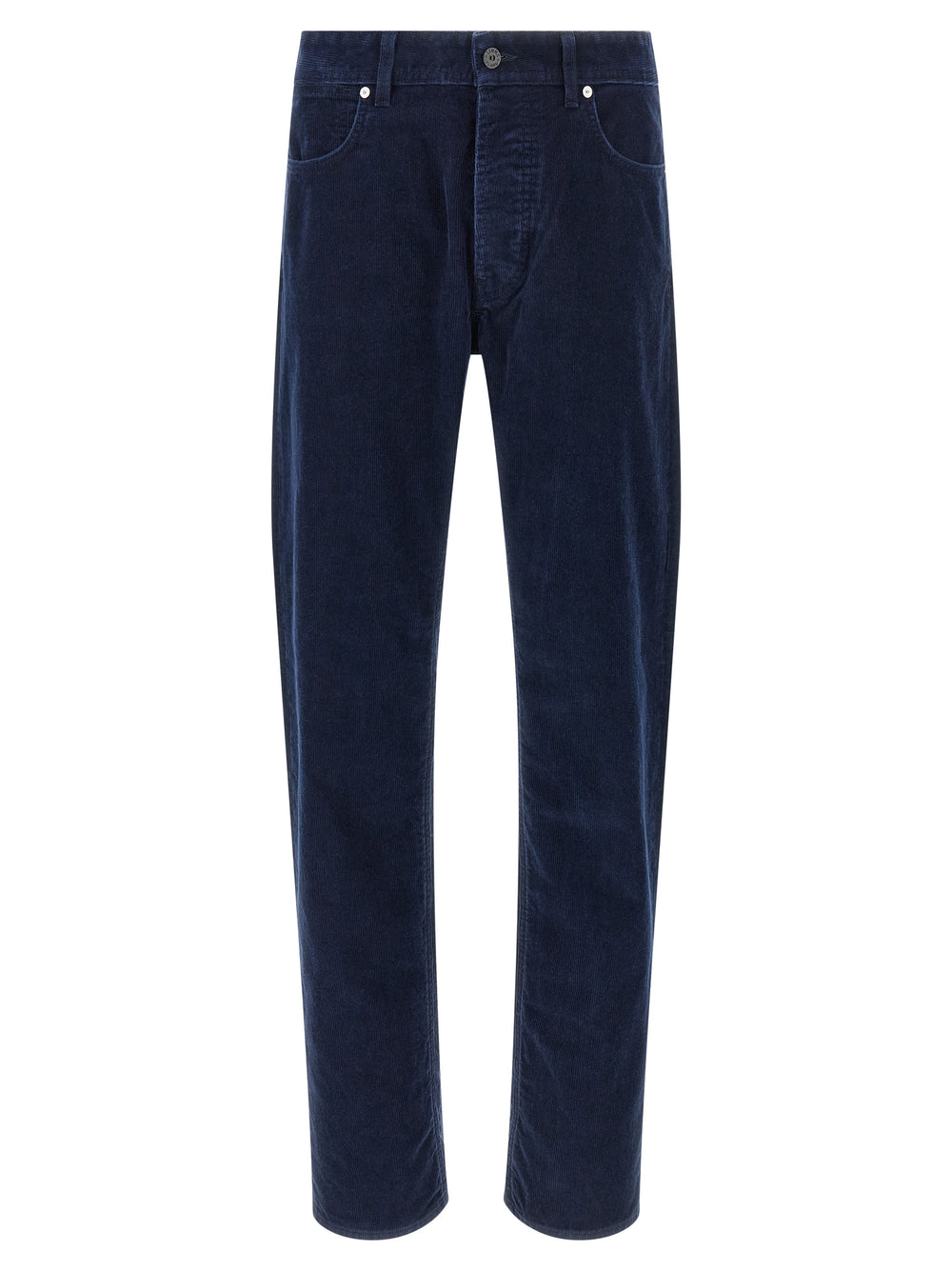 Blue Cotton Casual Pants