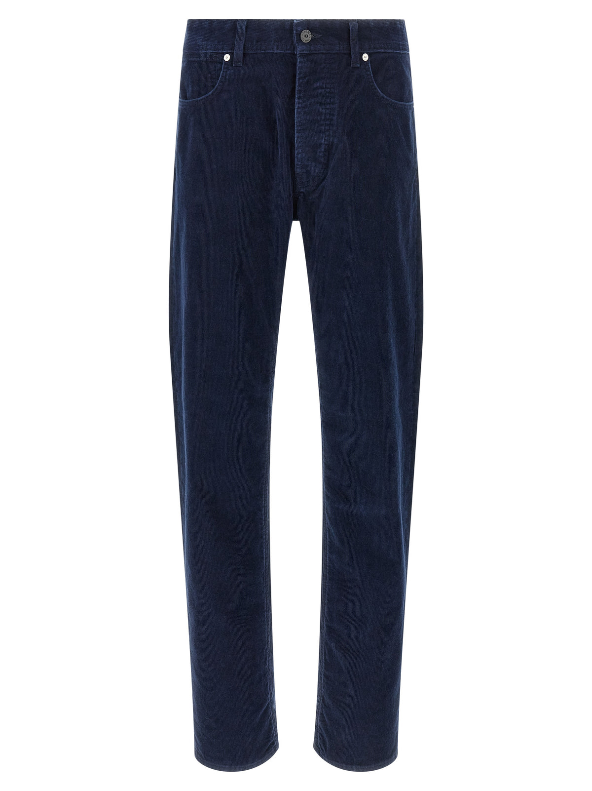 Blue Cotton Casual Pants