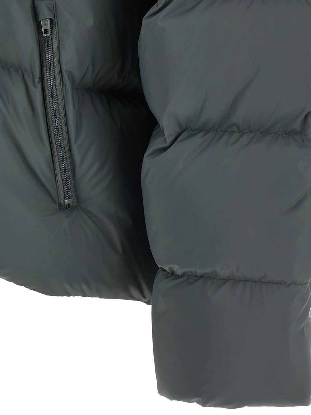 Gray Polyamide Full-Length Jacket