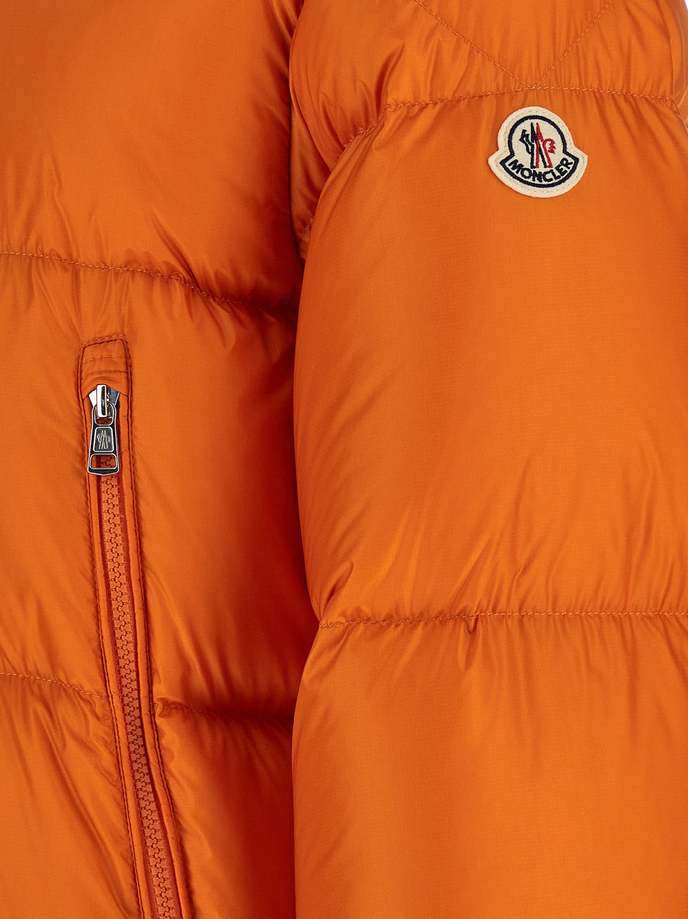 Orange Polyamide Full-Length Jacket