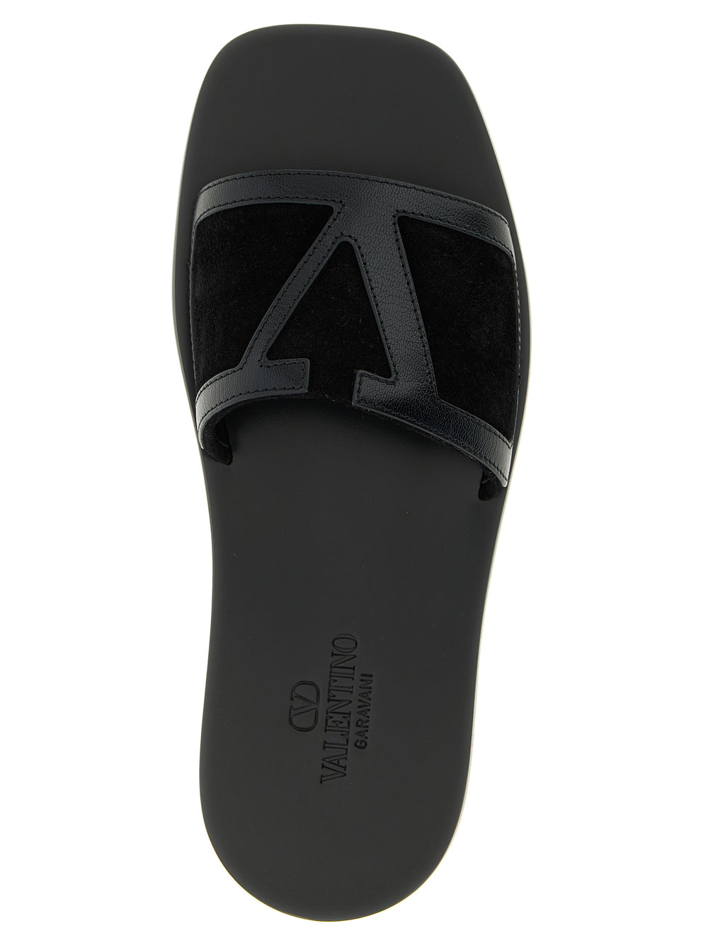 Black Calfskin Slides