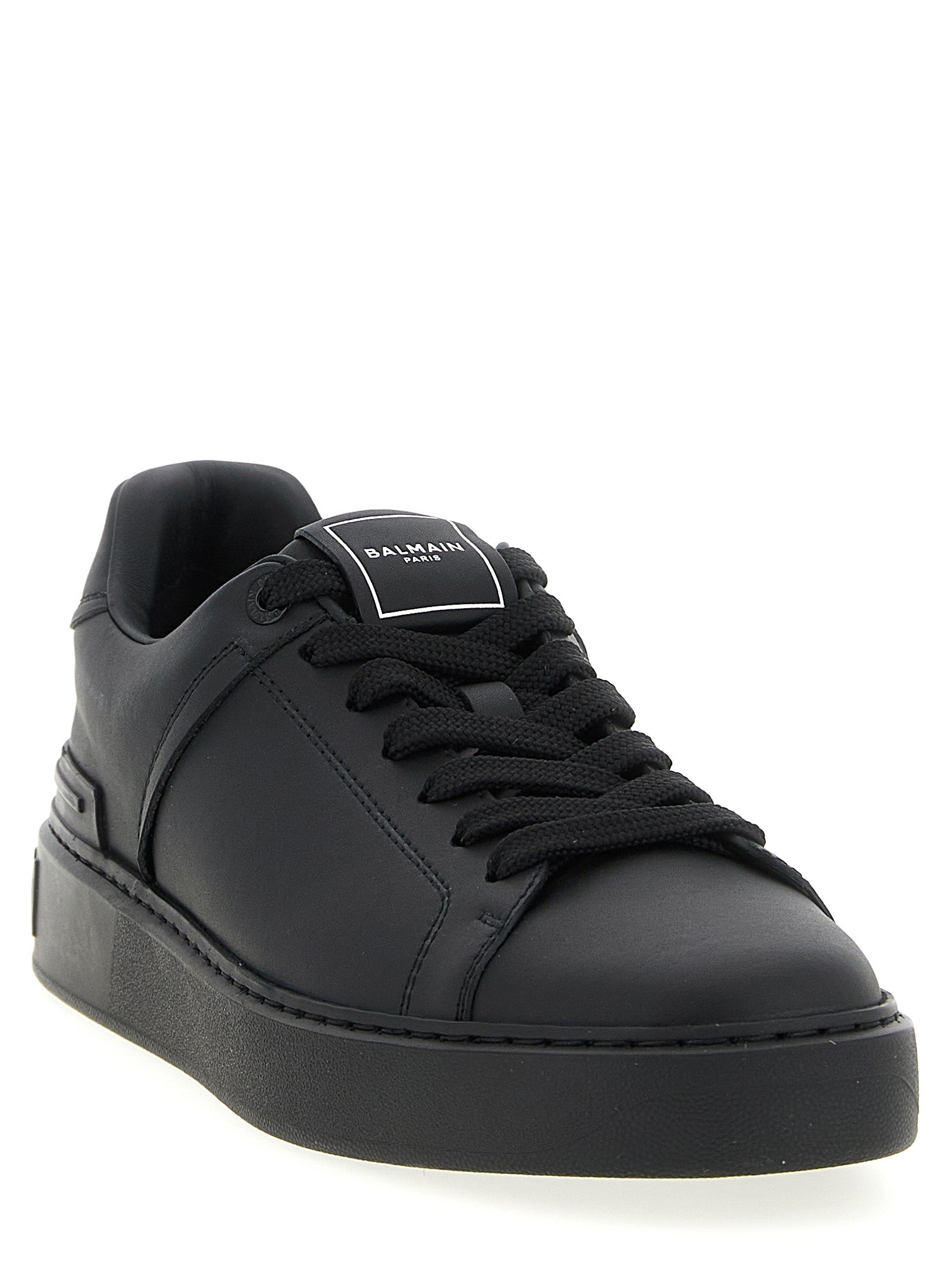 Balmain B-Court Sneakers από Δέρμα Μοσχαριού σε Μαύρο