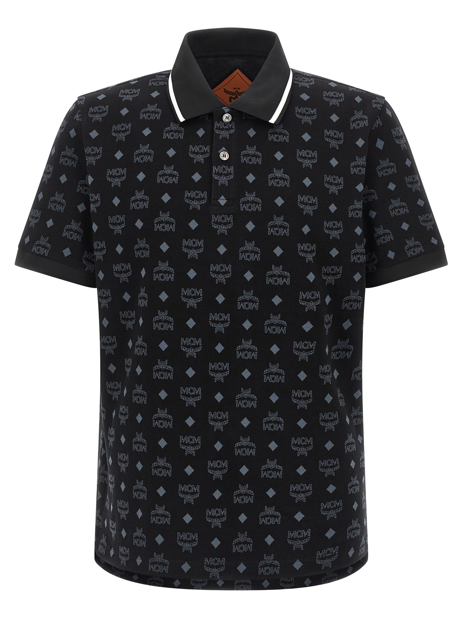 MCM Βαμβακερό Polo Jacquard σε Μαύρο