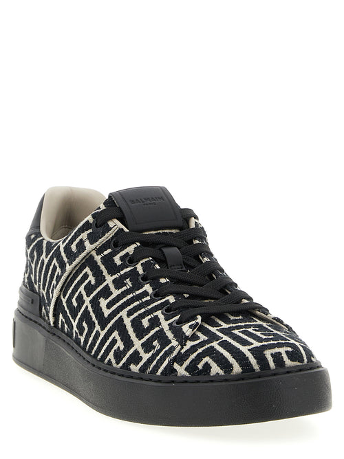 Balmain B-Court Cotton Sneakers in Black