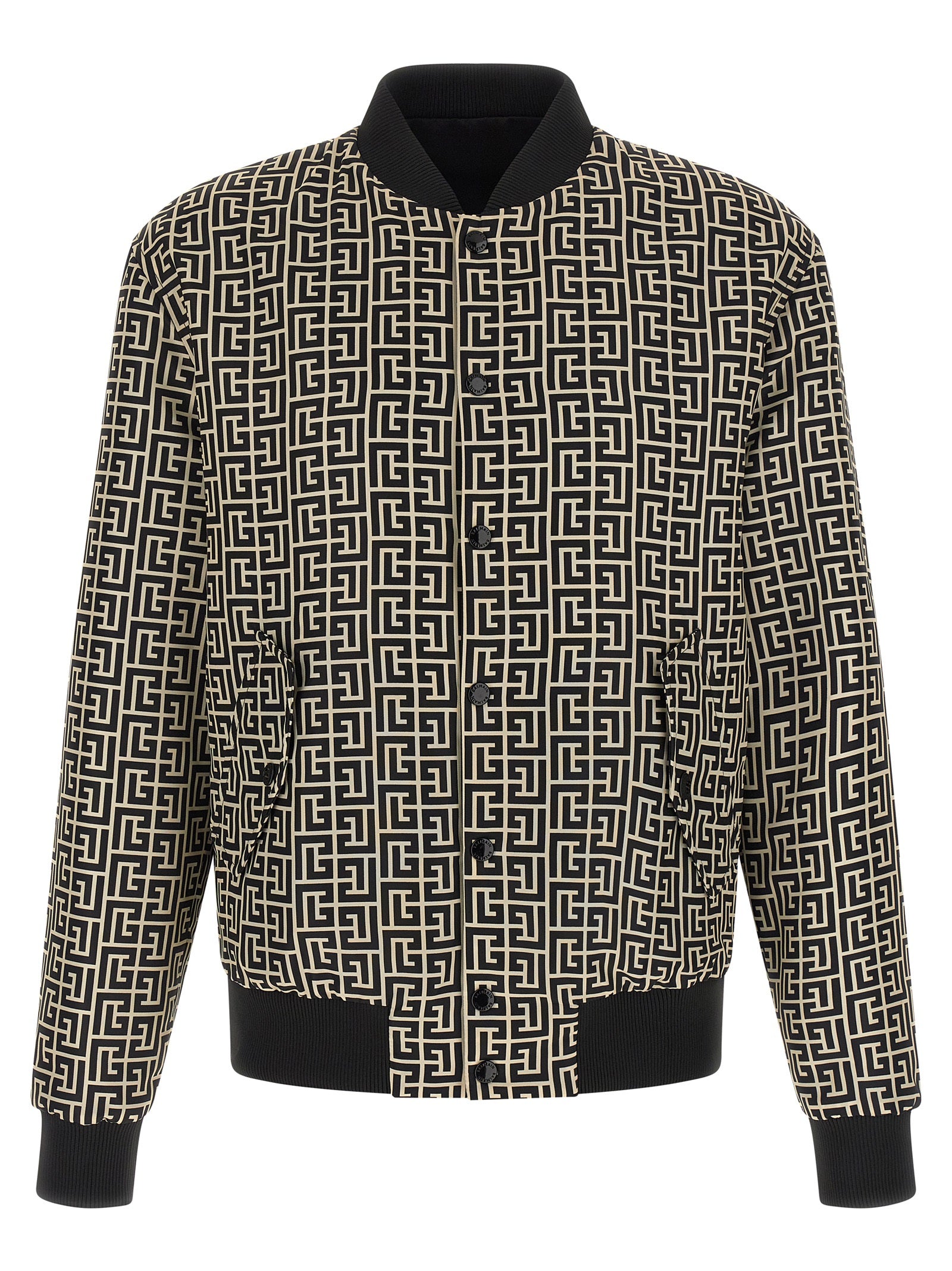 Balmain Αναστρέψιμο Bomber Jacket από Πολυαμίδιο σε Μαύρο