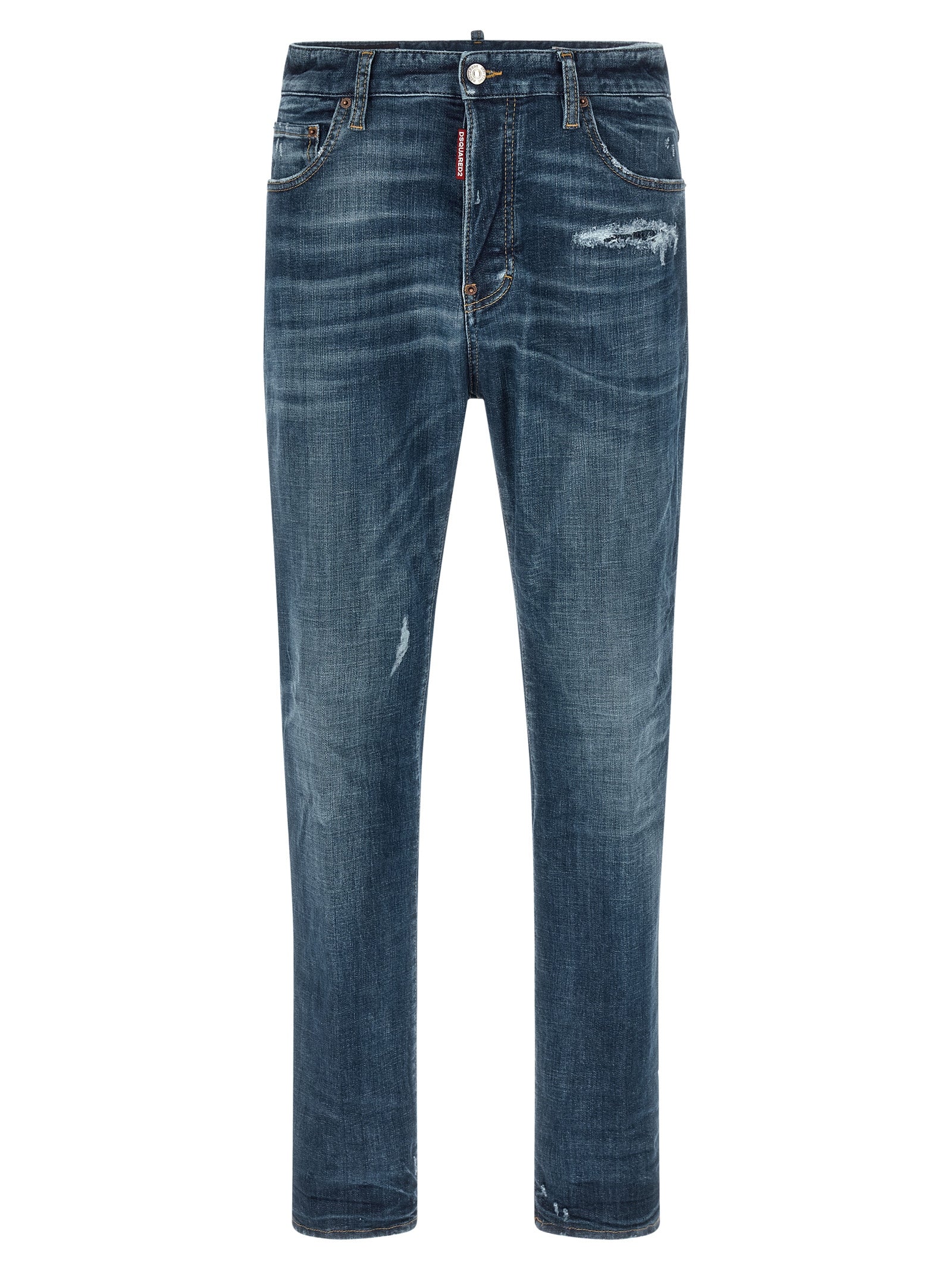 Blue Cotton Straight-Leg Jeans mens luxury fashion - Mens Edit