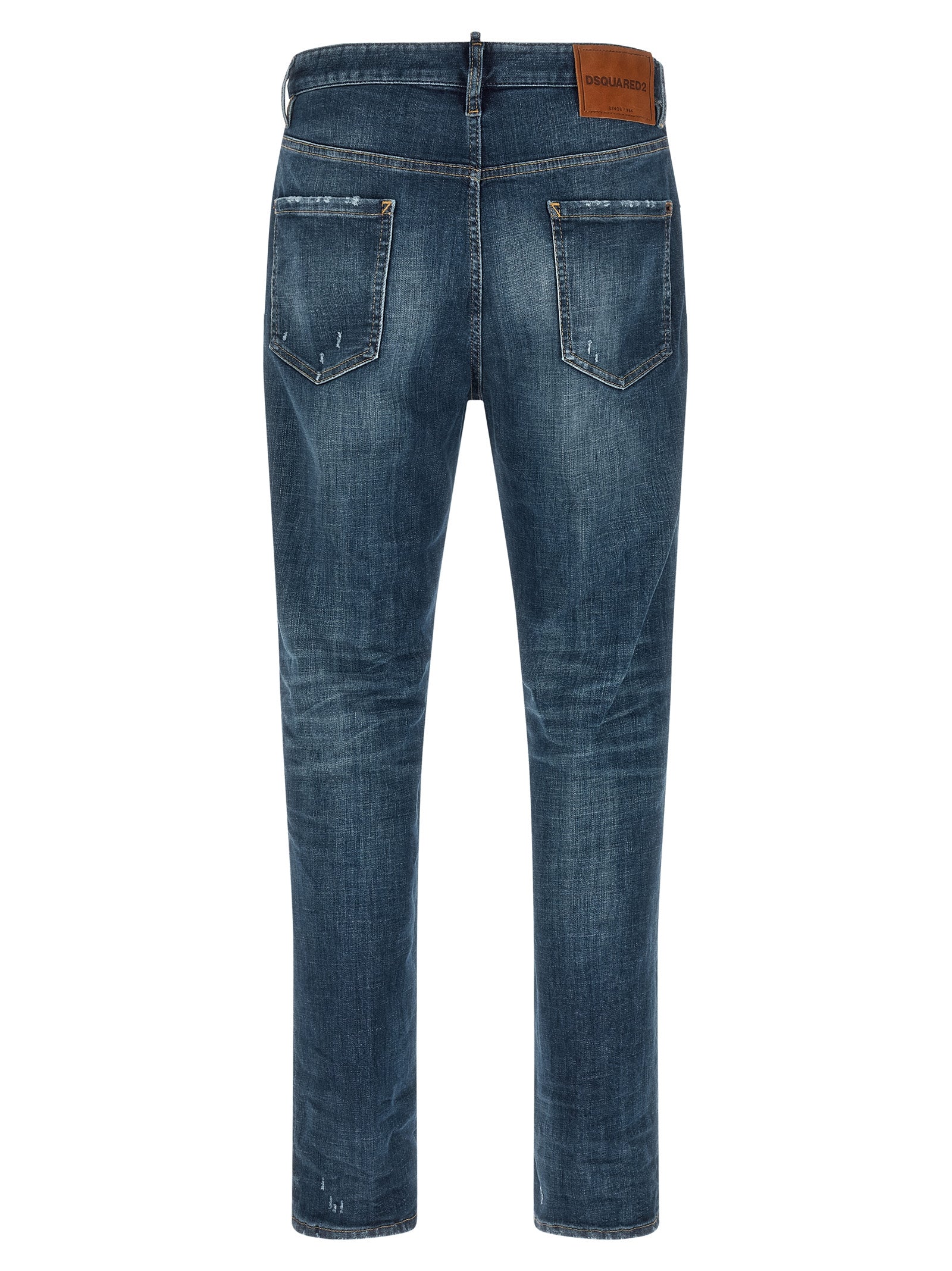 Dsquared² Βαμβακερά Straight-Leg Jeans σε Μπλε