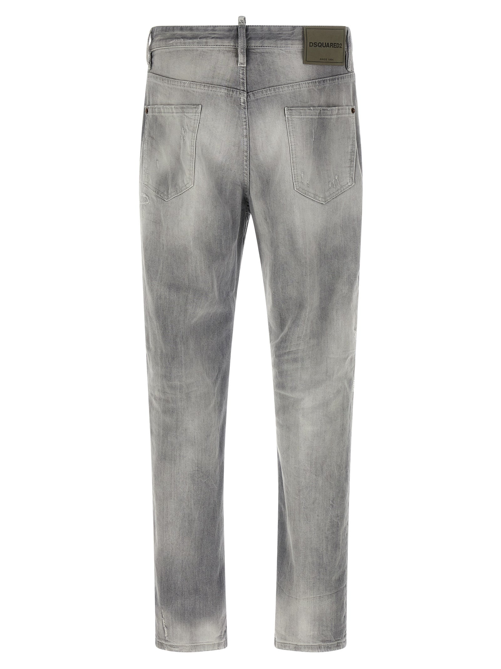 Dsquared² Βαμβακερά Straight-Leg Jeans σε Γκρι