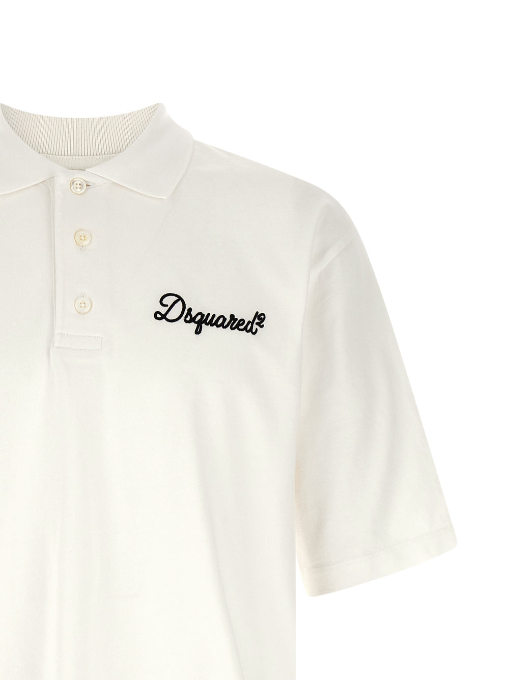 White Cotton Polo Shirt