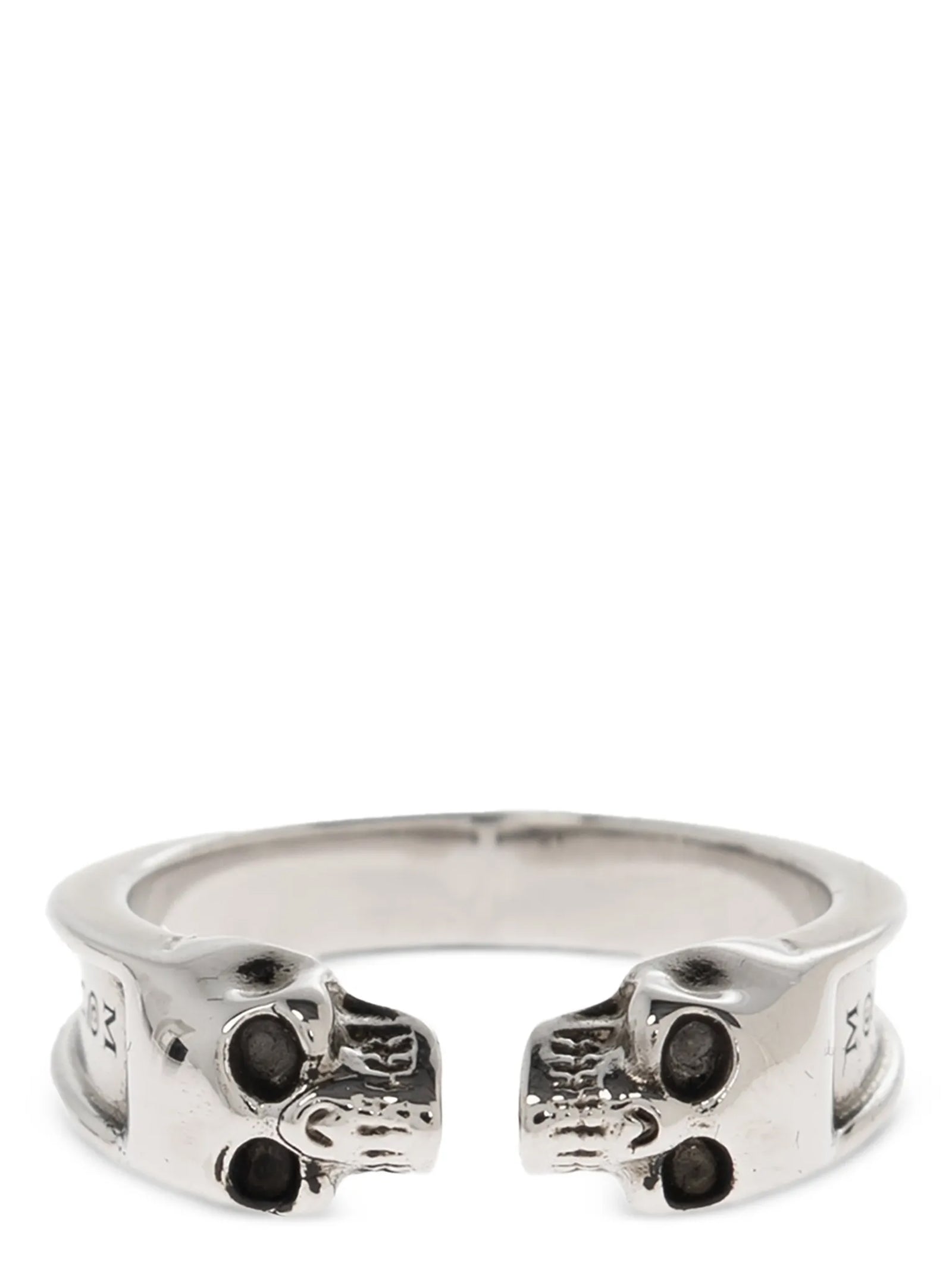 Alexander McQueen Δαχτυλίδι Thin Twin Skull από 100% Ατσάλι σε Ασημί