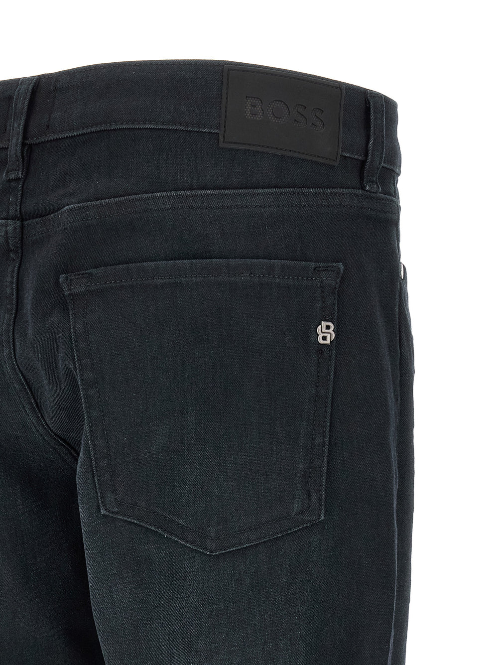 Blue Cotton Straight-Leg Jeans