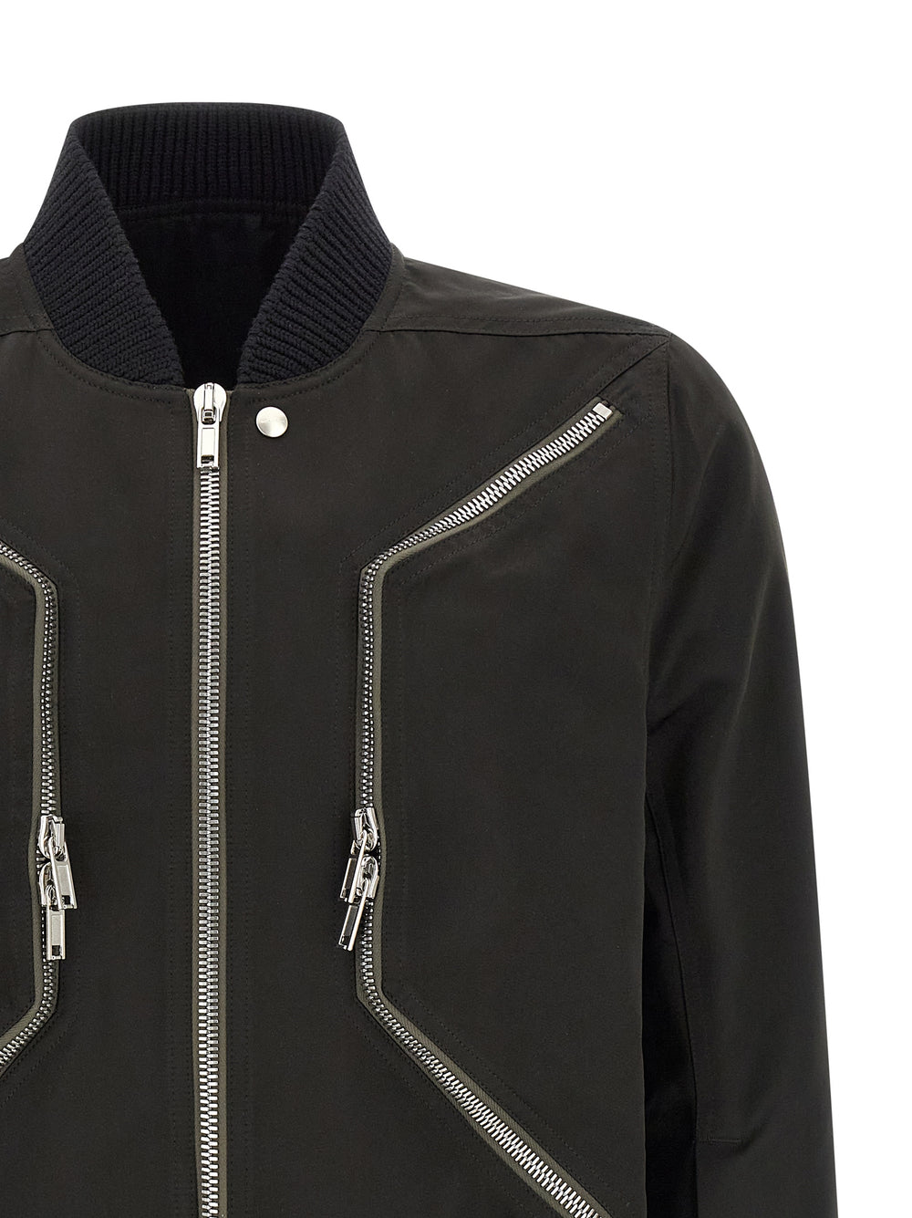 Black Polyester Bomber