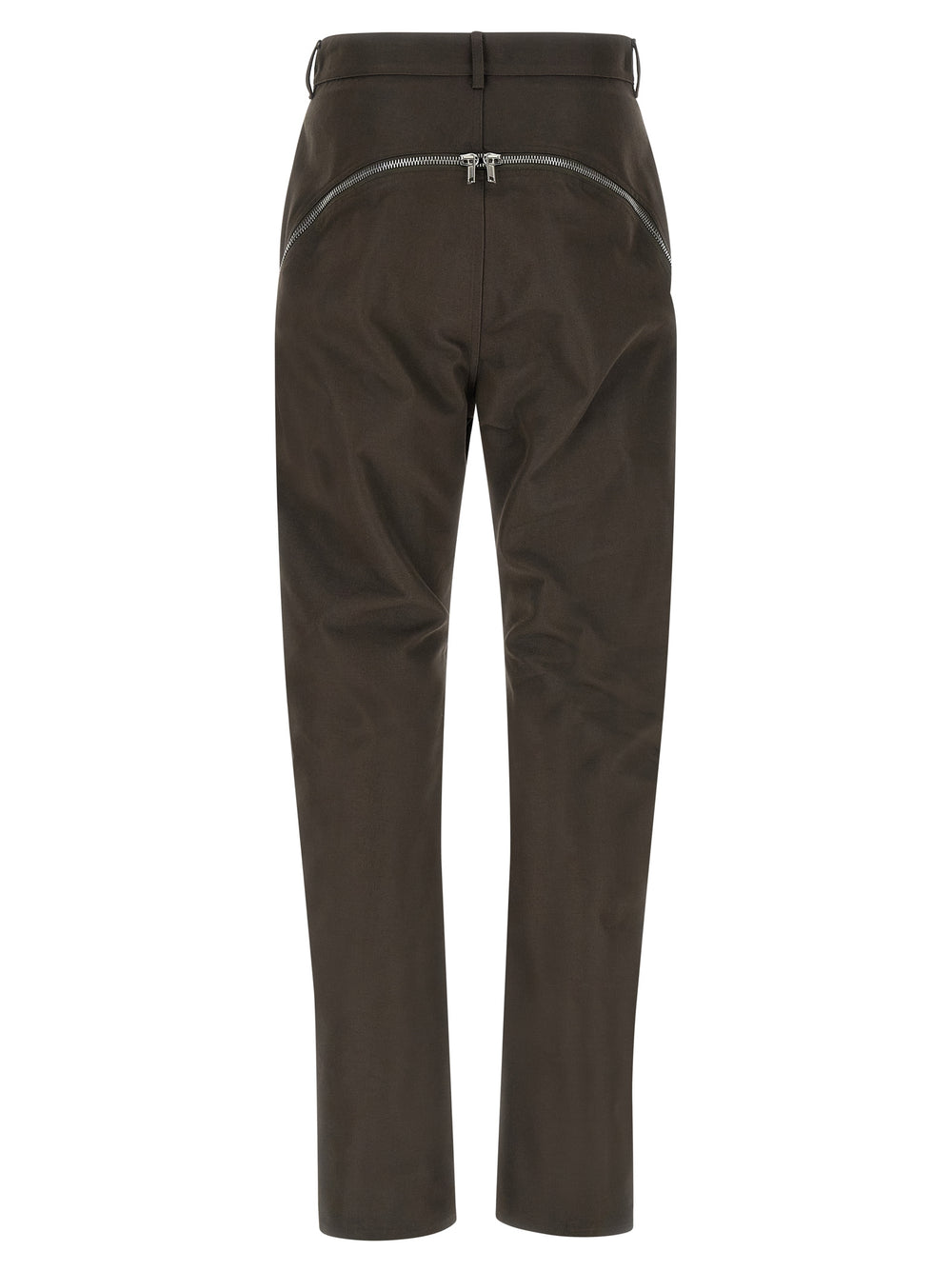 Brown Cotton Casual Pants