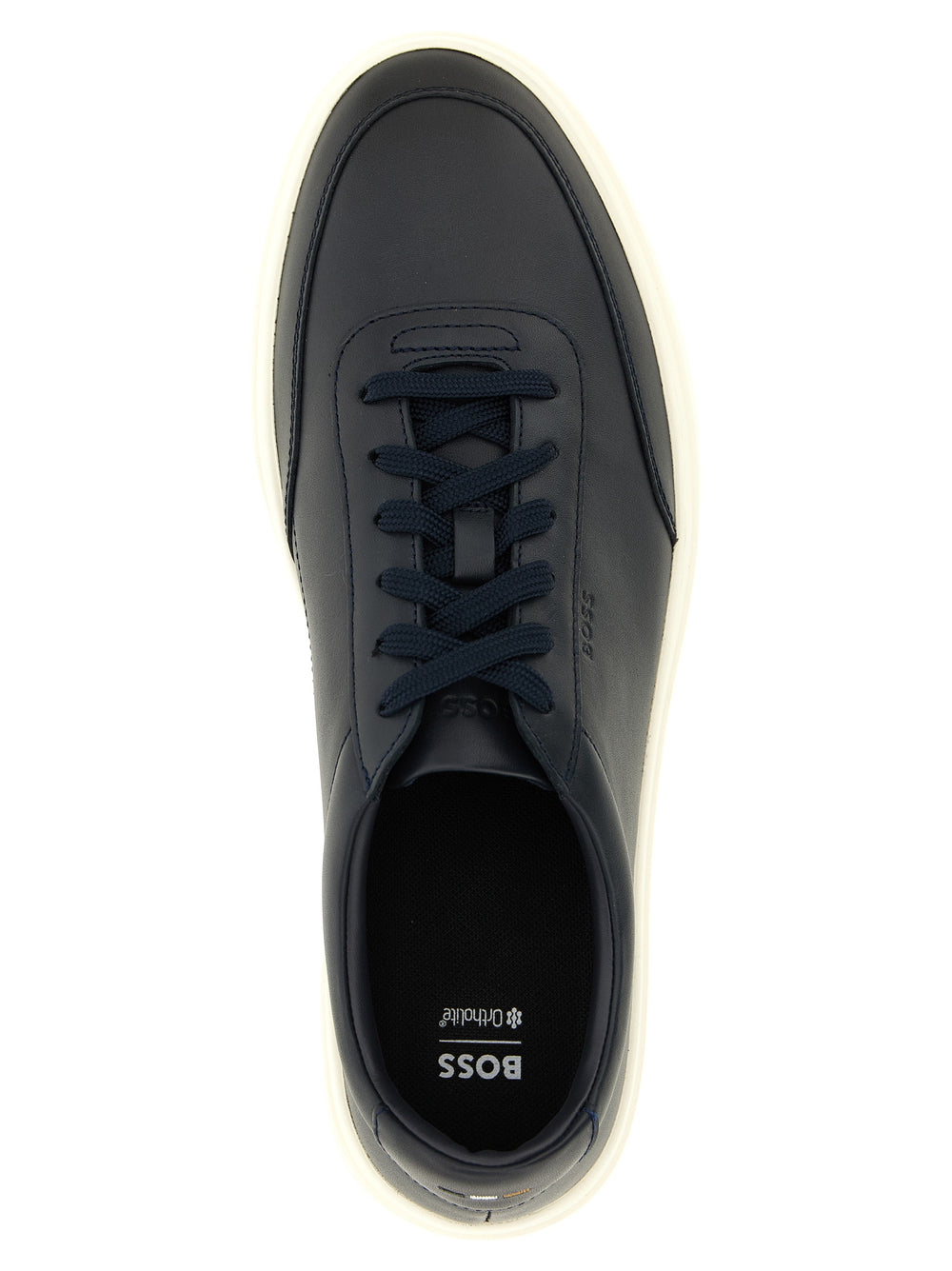 Blue Cowhide Low Top Sneakers
