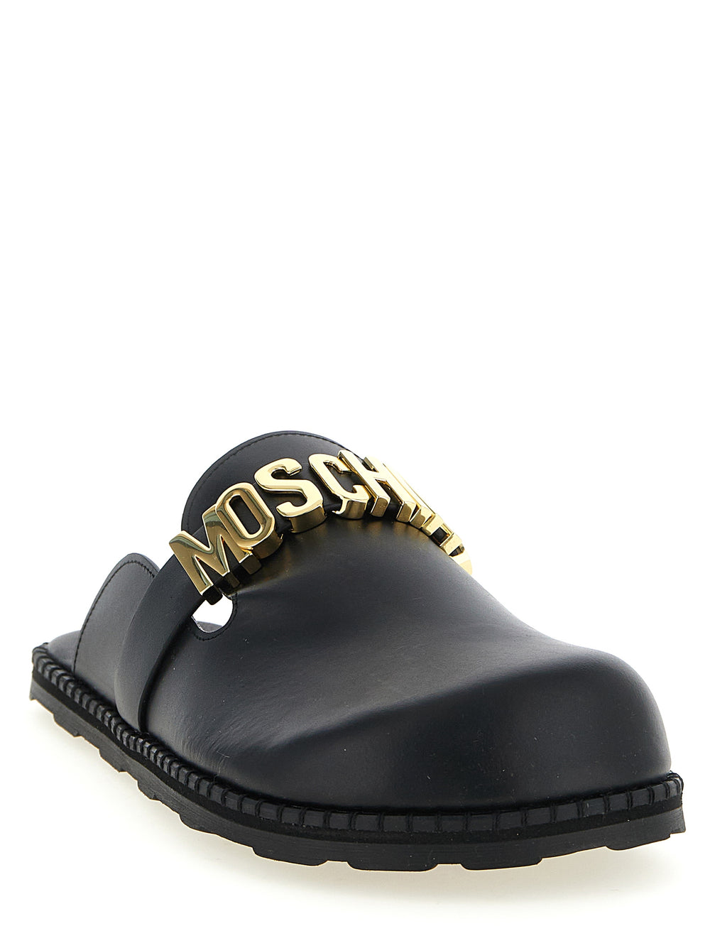 Black Calfskin Clogs