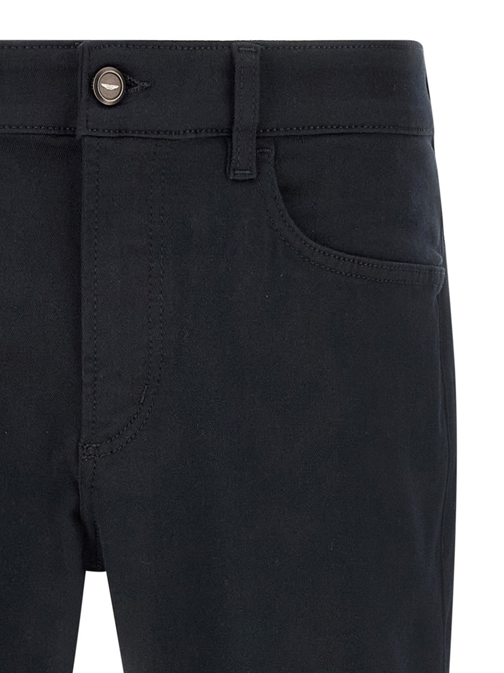 Blue Polyester Straight-Leg Jeans