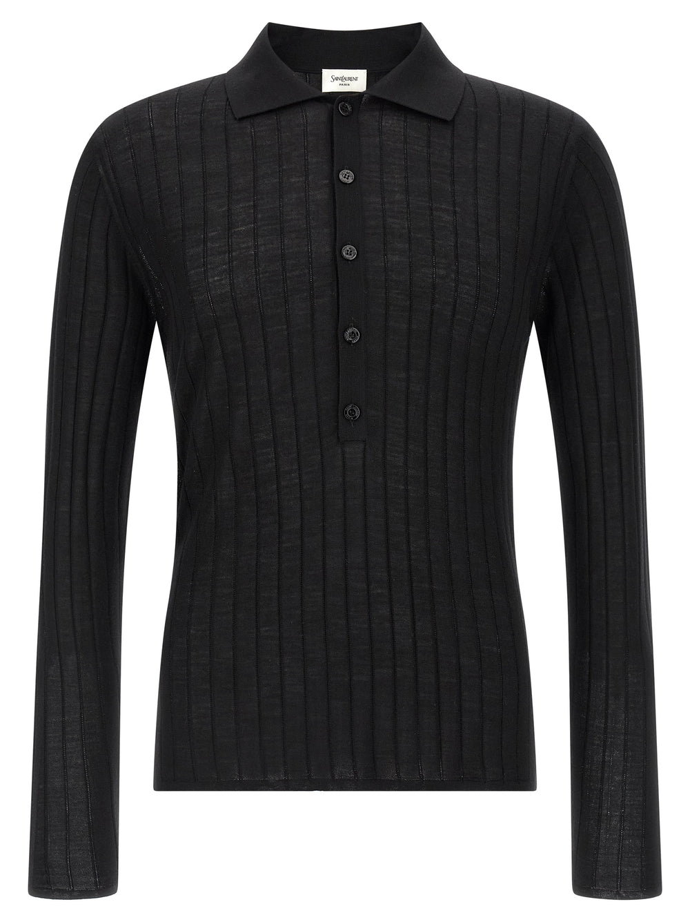 Black Wool Polo Shirt