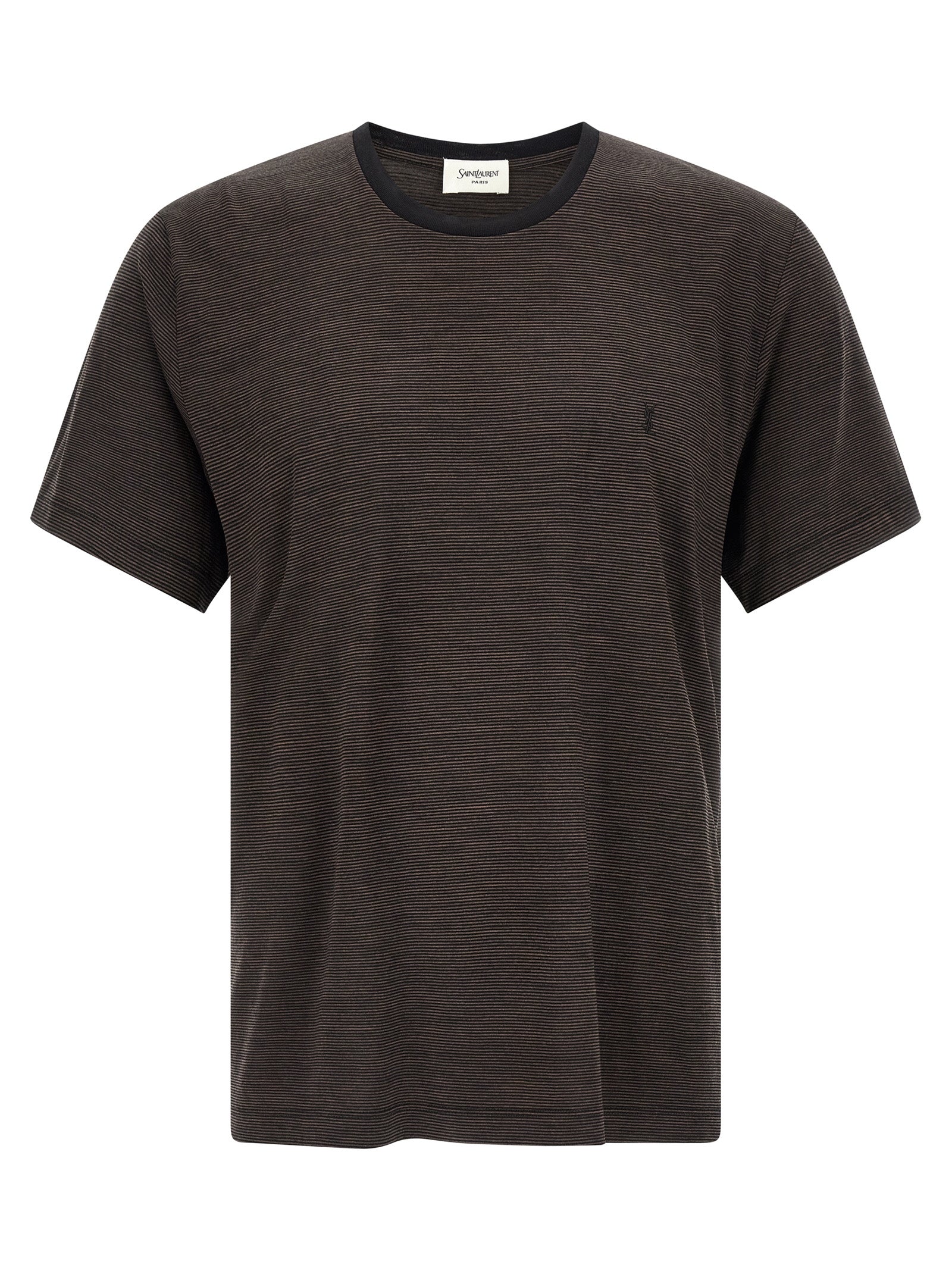 Saint Laurent Wool T-Shirt in Brown