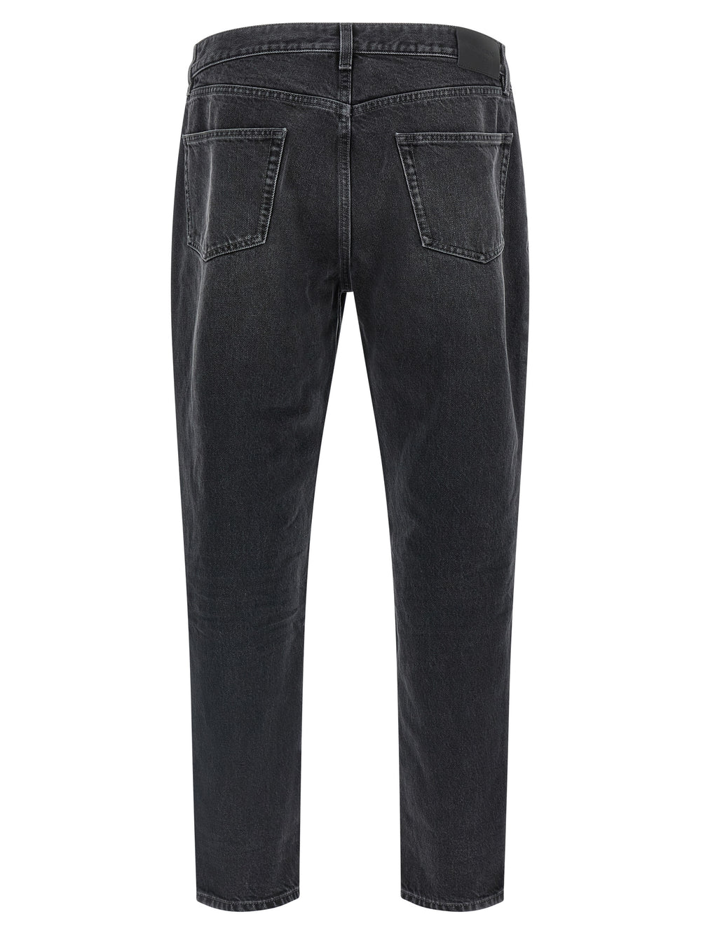Black Cotton Straight-Leg Jeans