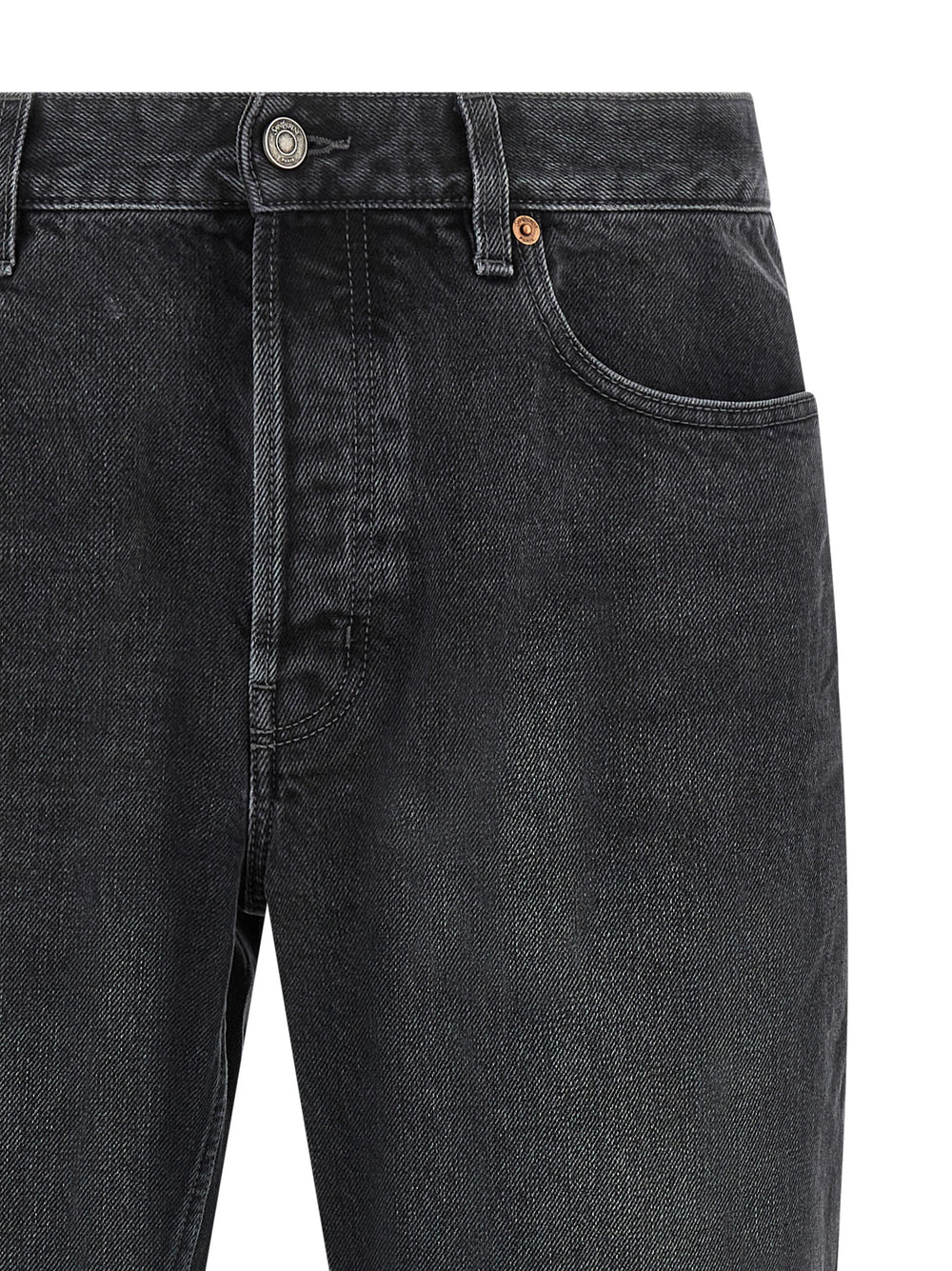 Black Cotton Straight-Leg Jeans