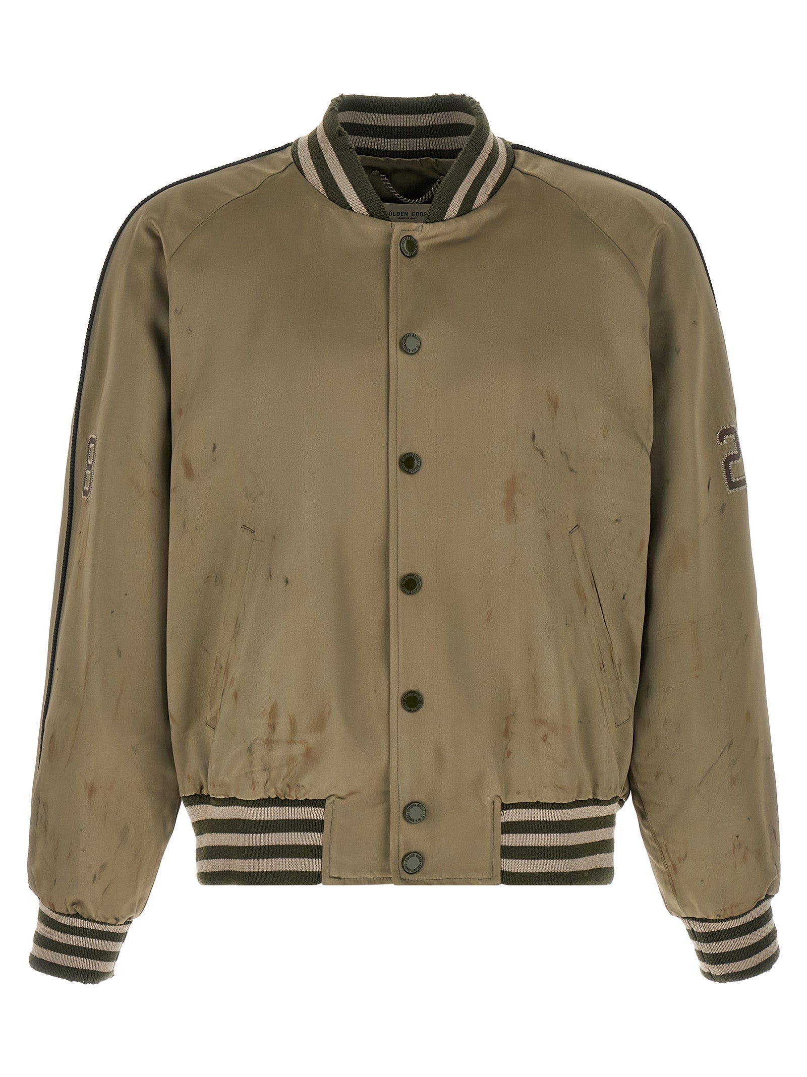 Golden Goose Δίχρωμο Μπουφάν Bomber από Ακετάτη σε Πράσινο