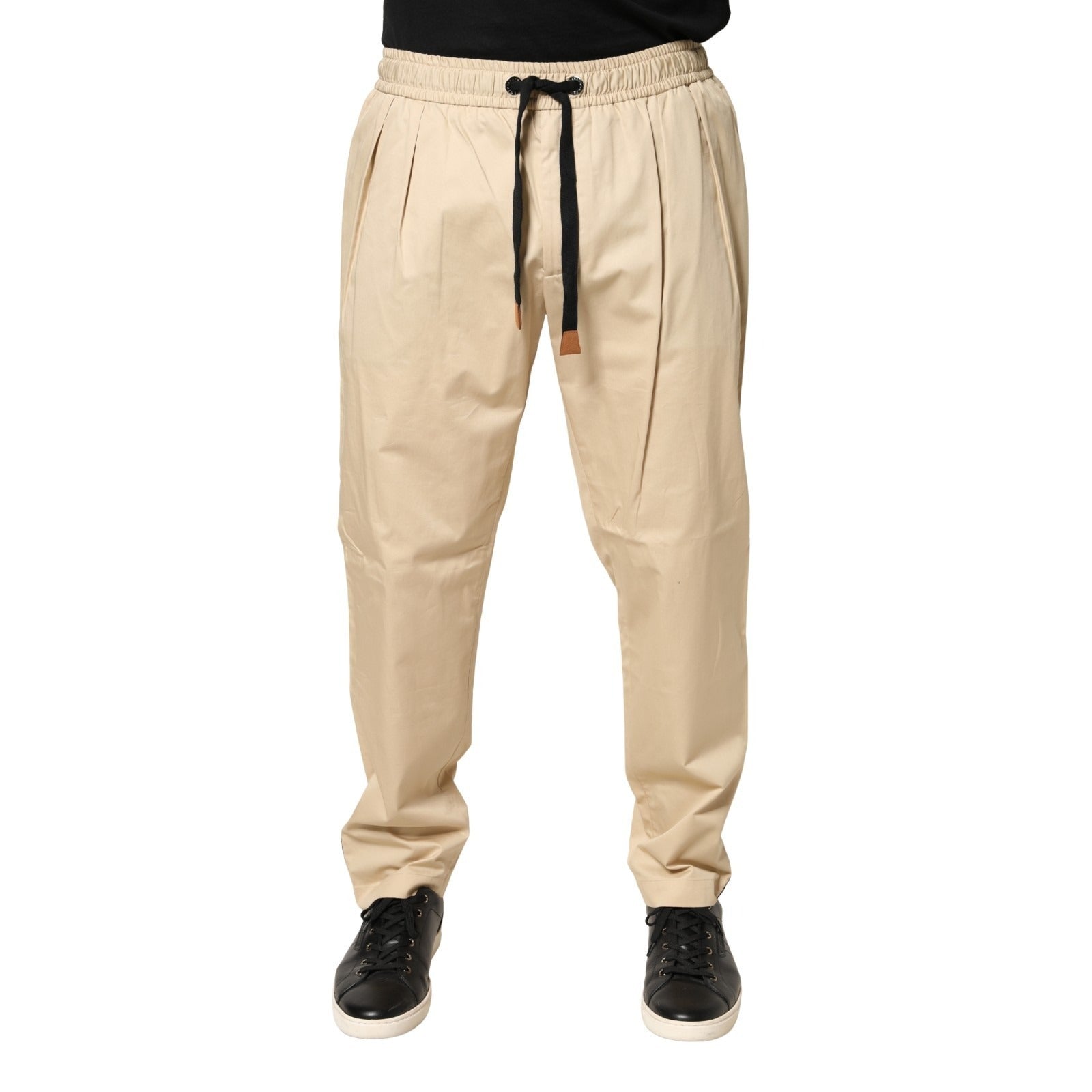 Dolce & Gabbana Cotton Jogger Trousers in Beige