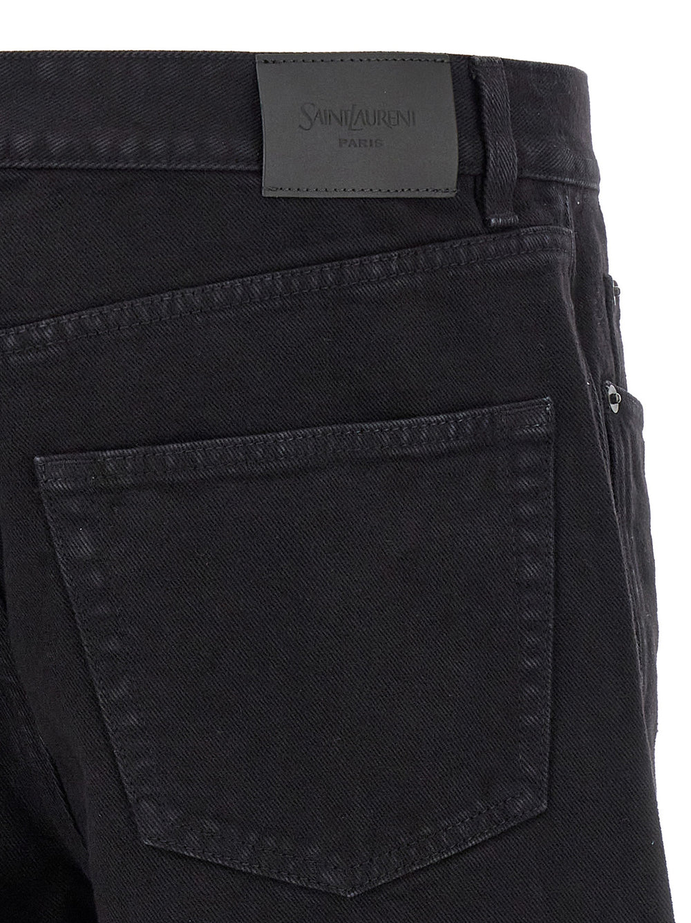 Black Cotton Straight-Leg Jeans