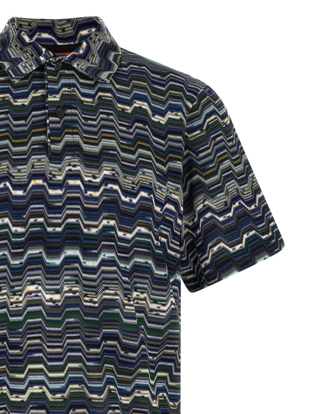 Blue Cotton Polo Shirt