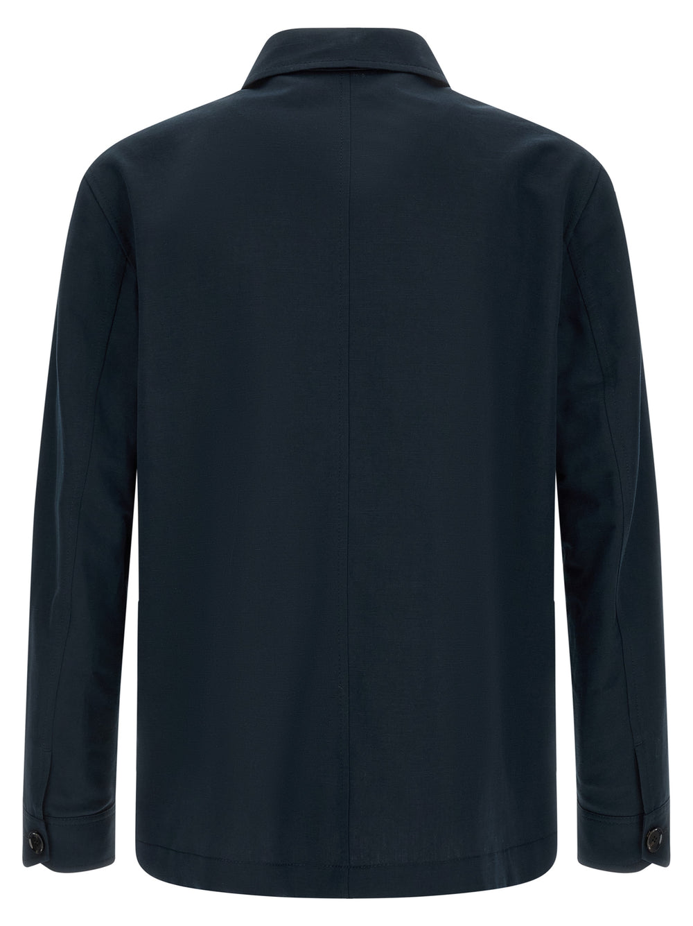 Blue Linen Full-Length Jacket
