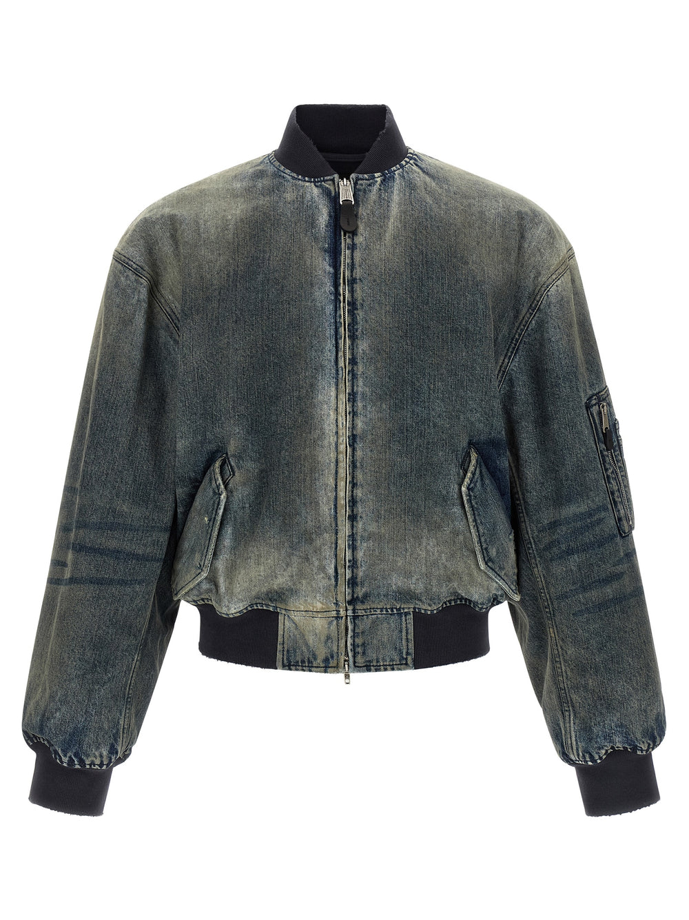 Gray Polyester Bomber