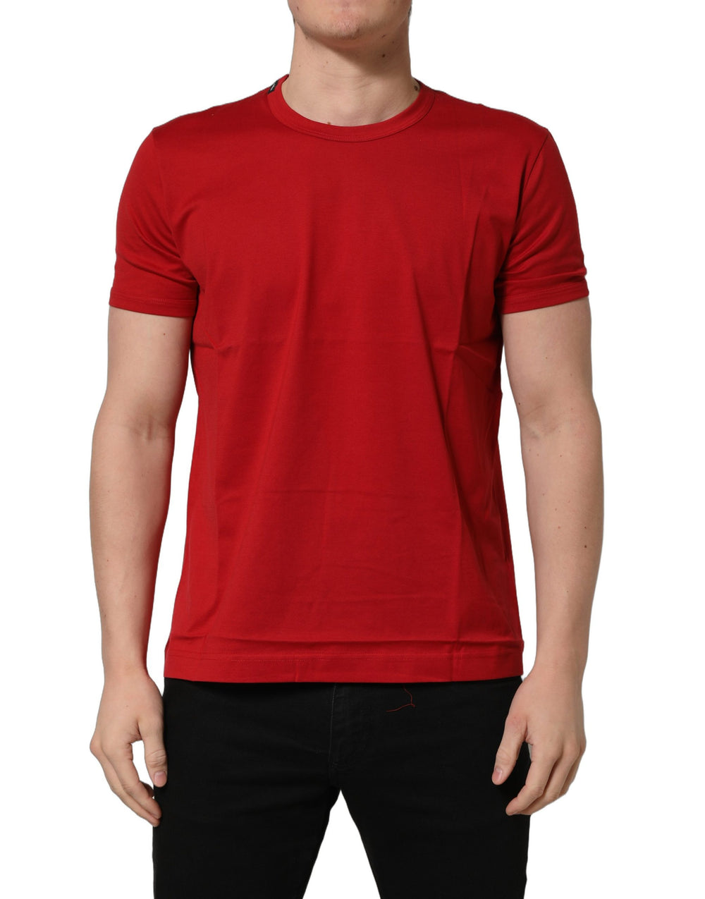 Dolce & Gabbana 100% Cotton Crew Neck T-shirt in Red