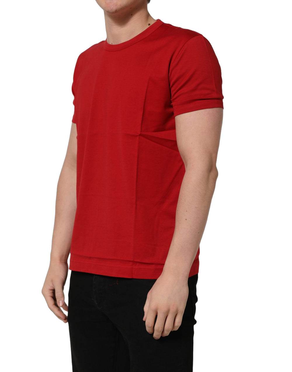 Dolce & Gabbana 100% Cotton Crew Neck T-shirt in Red