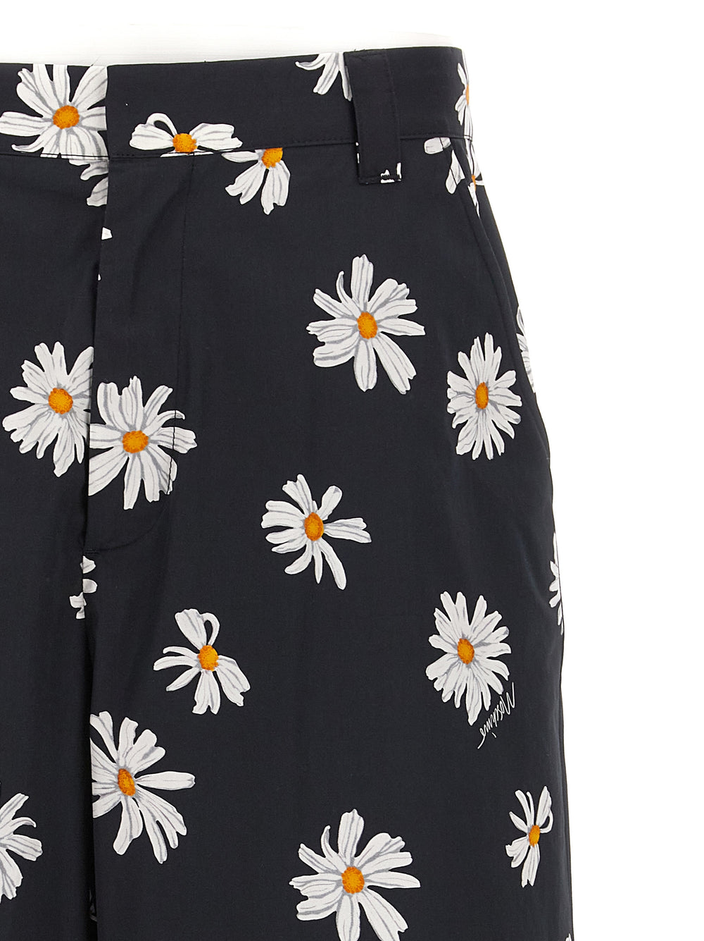 Black Cotton Bermuda Shorts