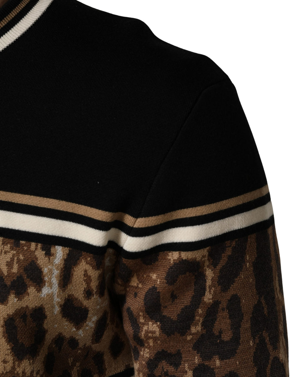 Dolce & Gabbana Virgin Wool Crew Neck Pullover Sweater in Black