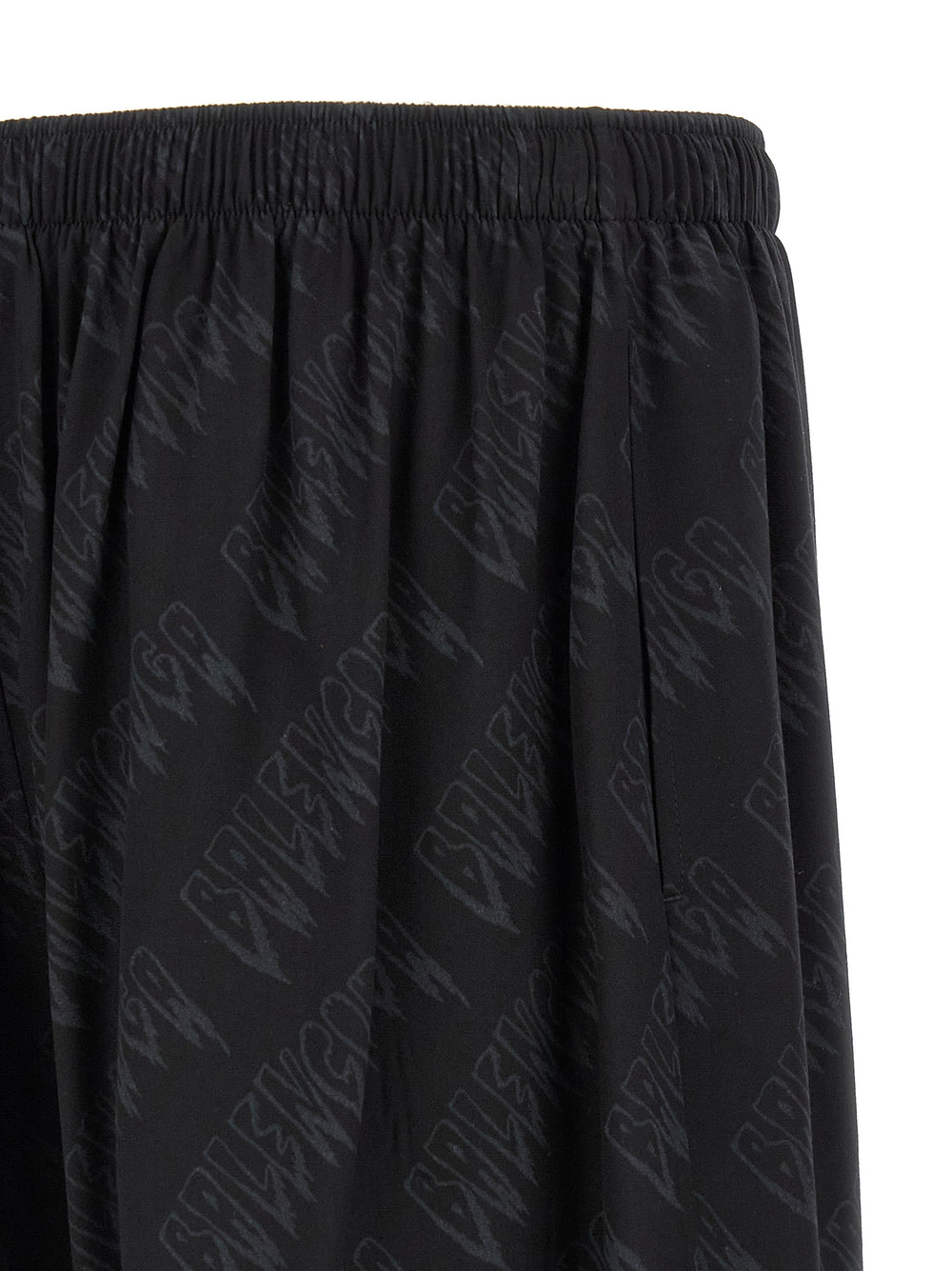 Black Viscose Bermuda Shorts