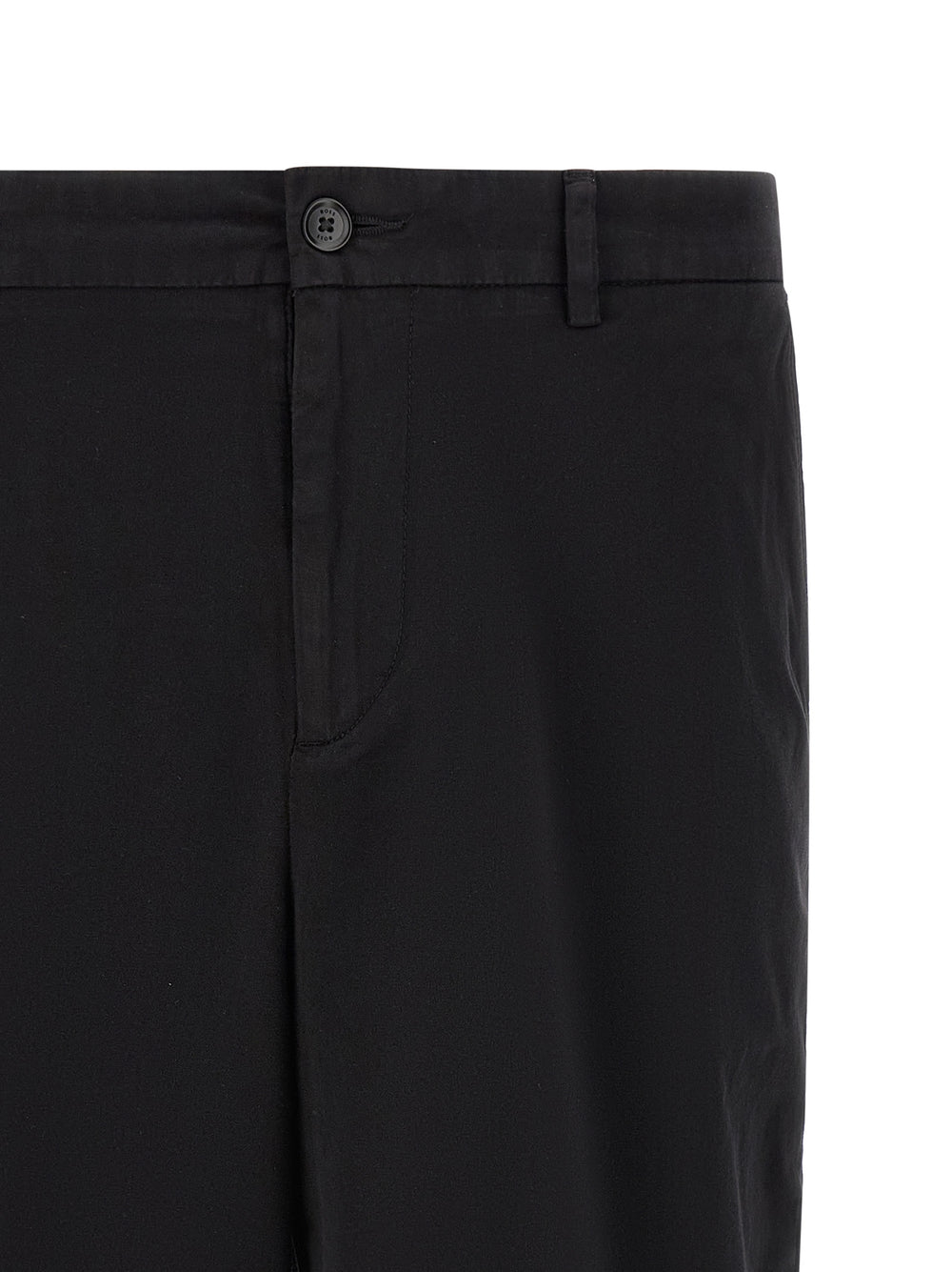 Black Cotton Bermuda Shorts