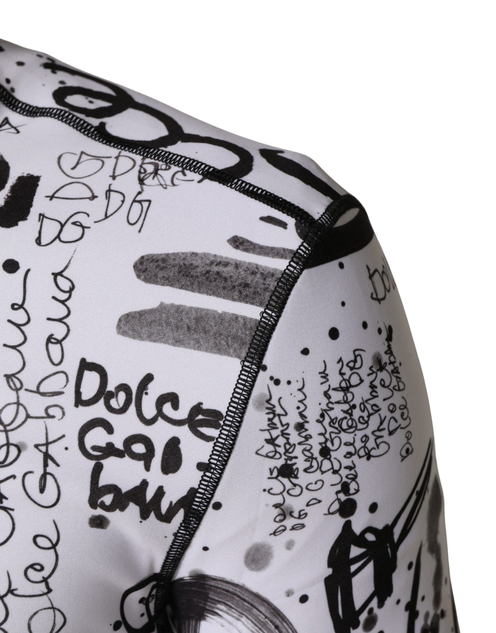 Dolce & Gabbana Jersey Graffiti Print Balaclava Sweater in White