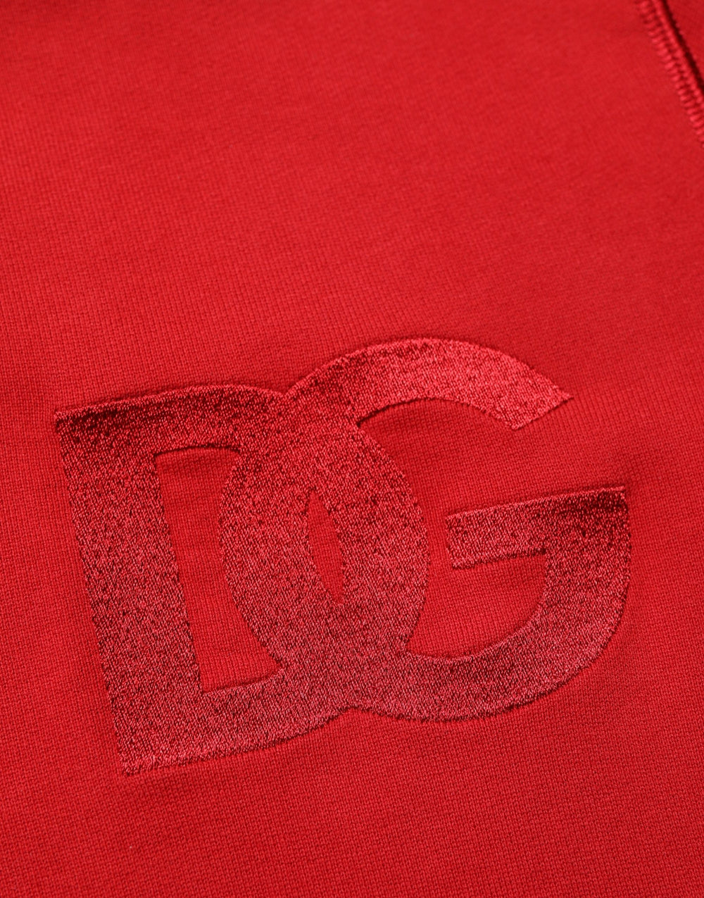 Dolce & Gabbana Cotton Hooded Full-Zip Sweater in Red