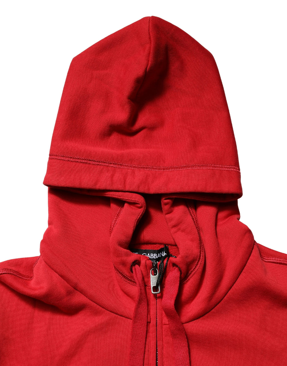 Dolce & Gabbana Cotton Hooded Full-Zip Sweater in Red