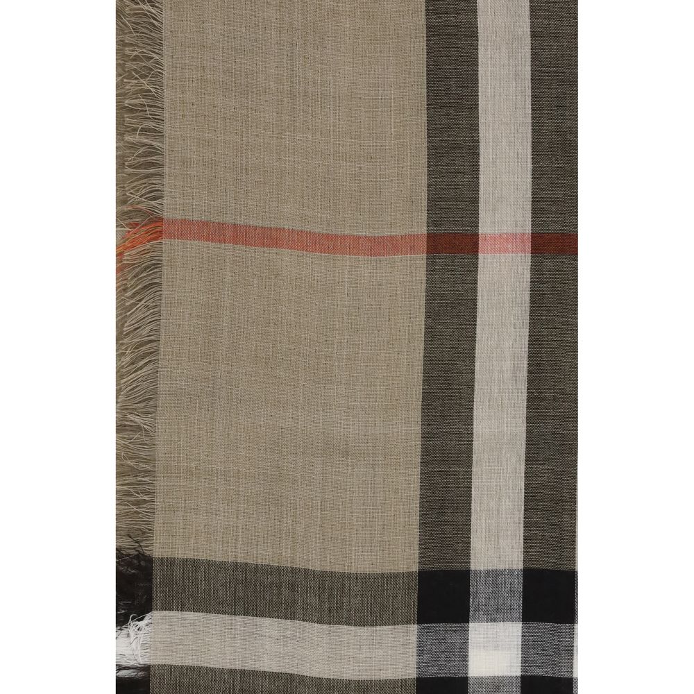 Burberry Κασκόλ από Μαλλί και Μετάξι σε Μπεζ