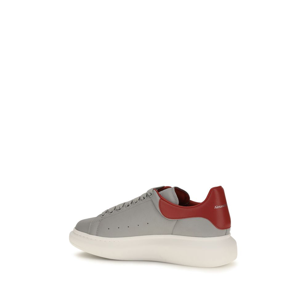 Alexander McQueen Calf Leather Platform Sneakers in Gray