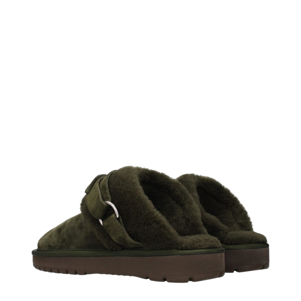 Burberry Suede Slippers in Green