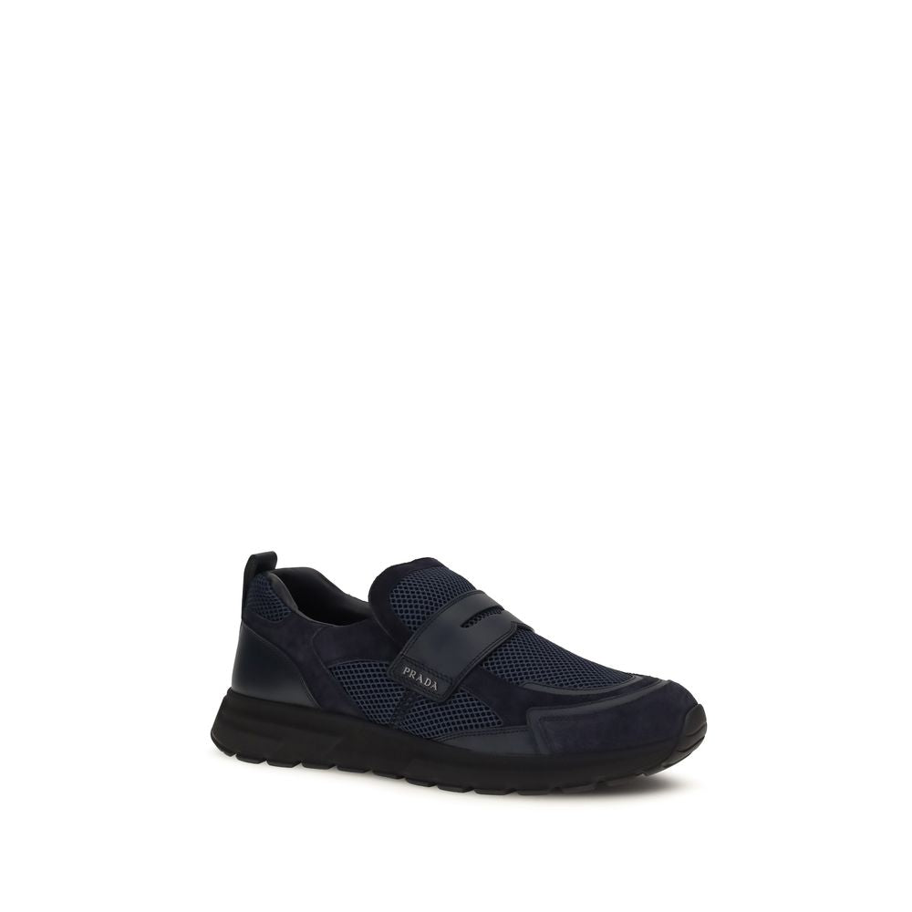 Prada Calf Leather Sneakers in Blue